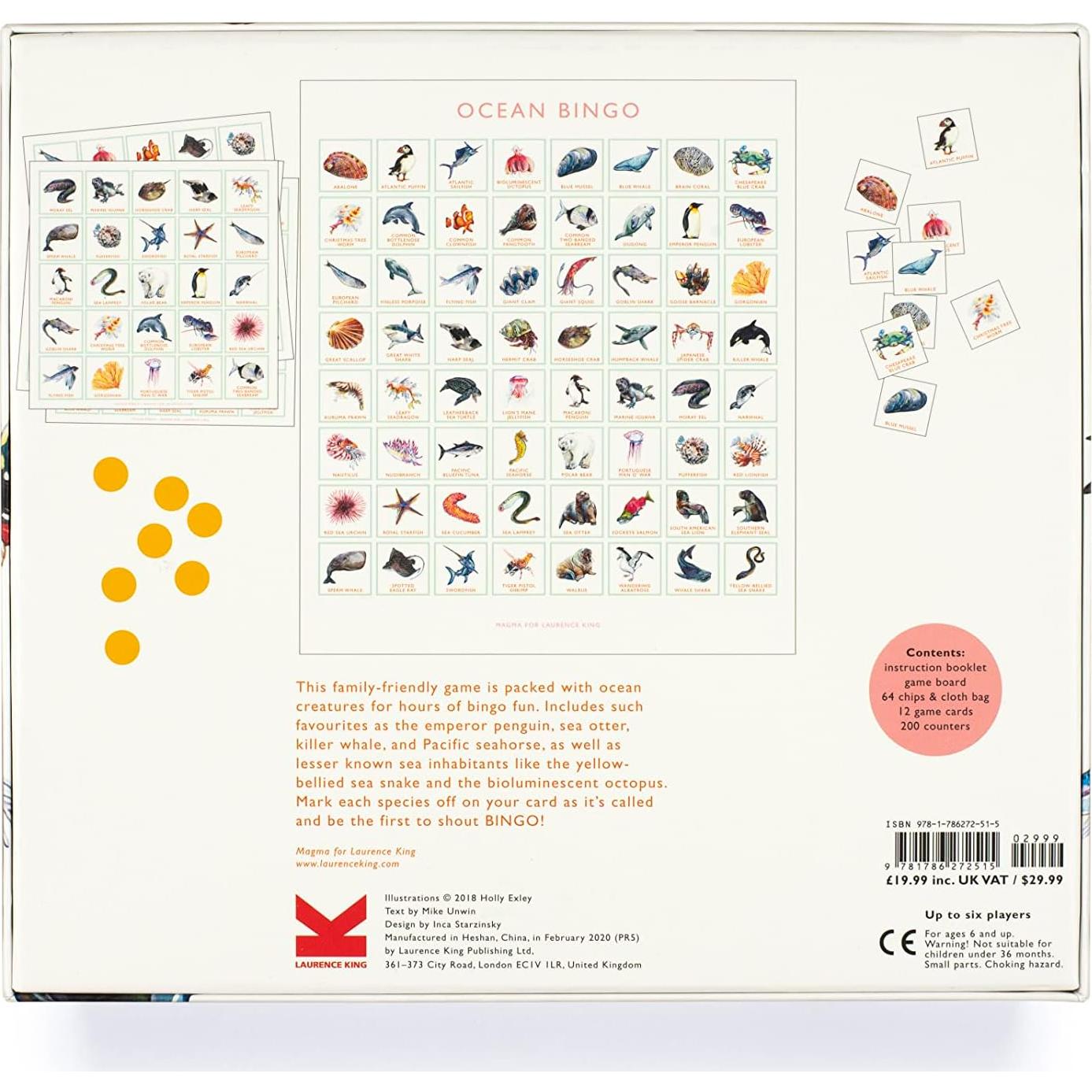 Bingo Oceánico Laurence King - Juego Familiar Educativo