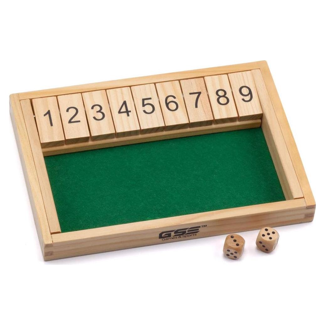 Juego de mesa Shut The Box de madera - Set de viaje mini