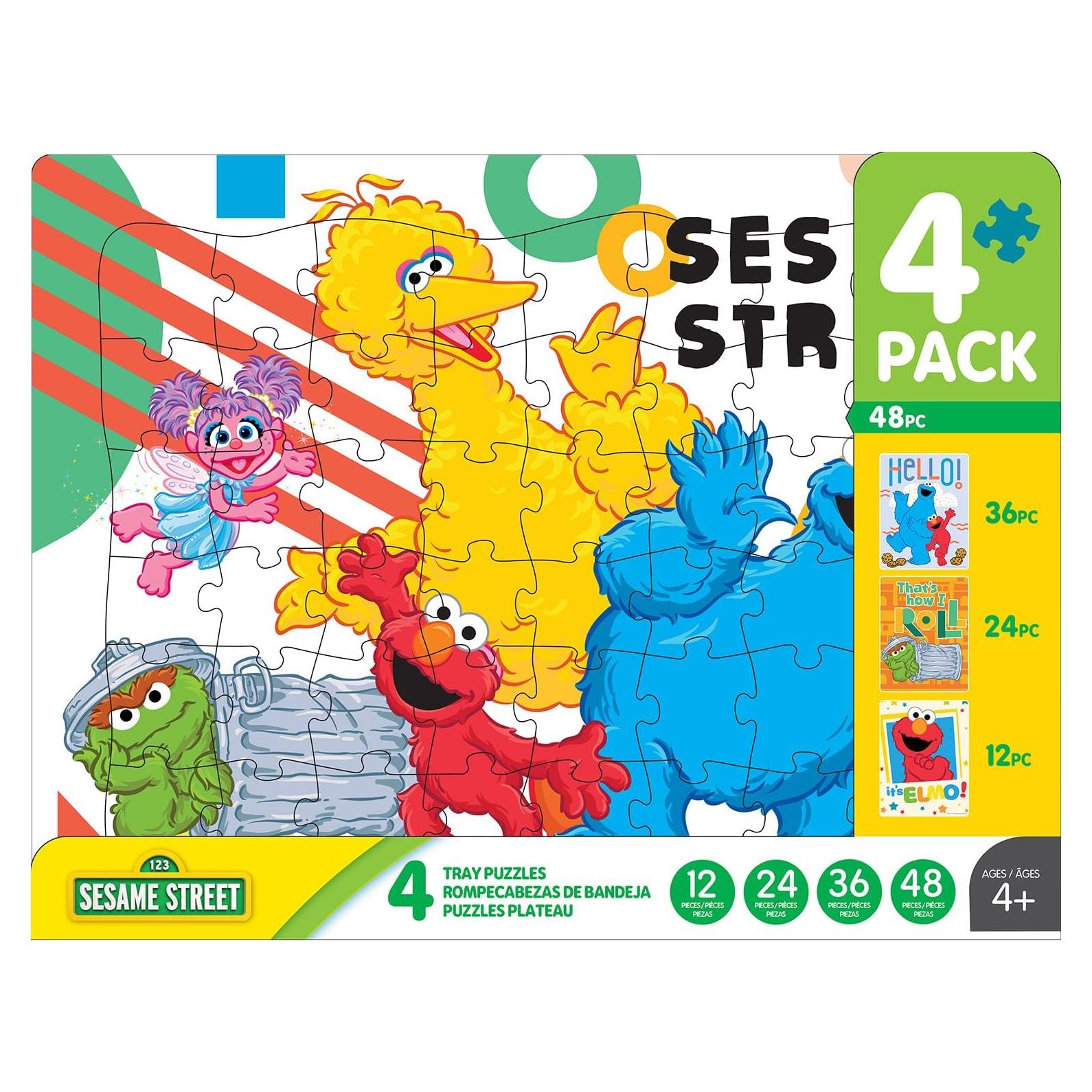 Rompecabezas de Bandeja Buffalo Games Sesame Street 4 en 1