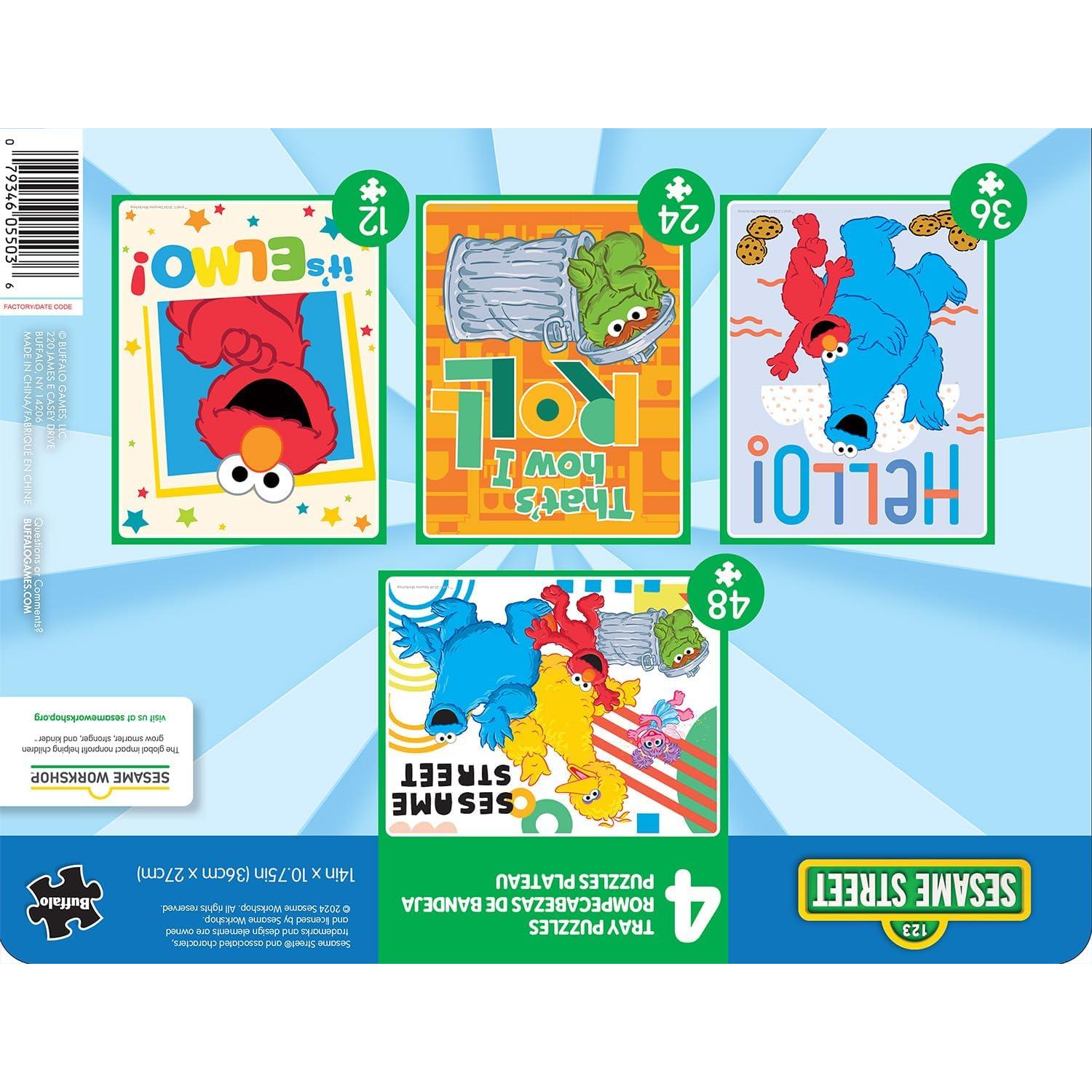 Rompecabezas de Bandeja Buffalo Games Sesame Street 4 en 1