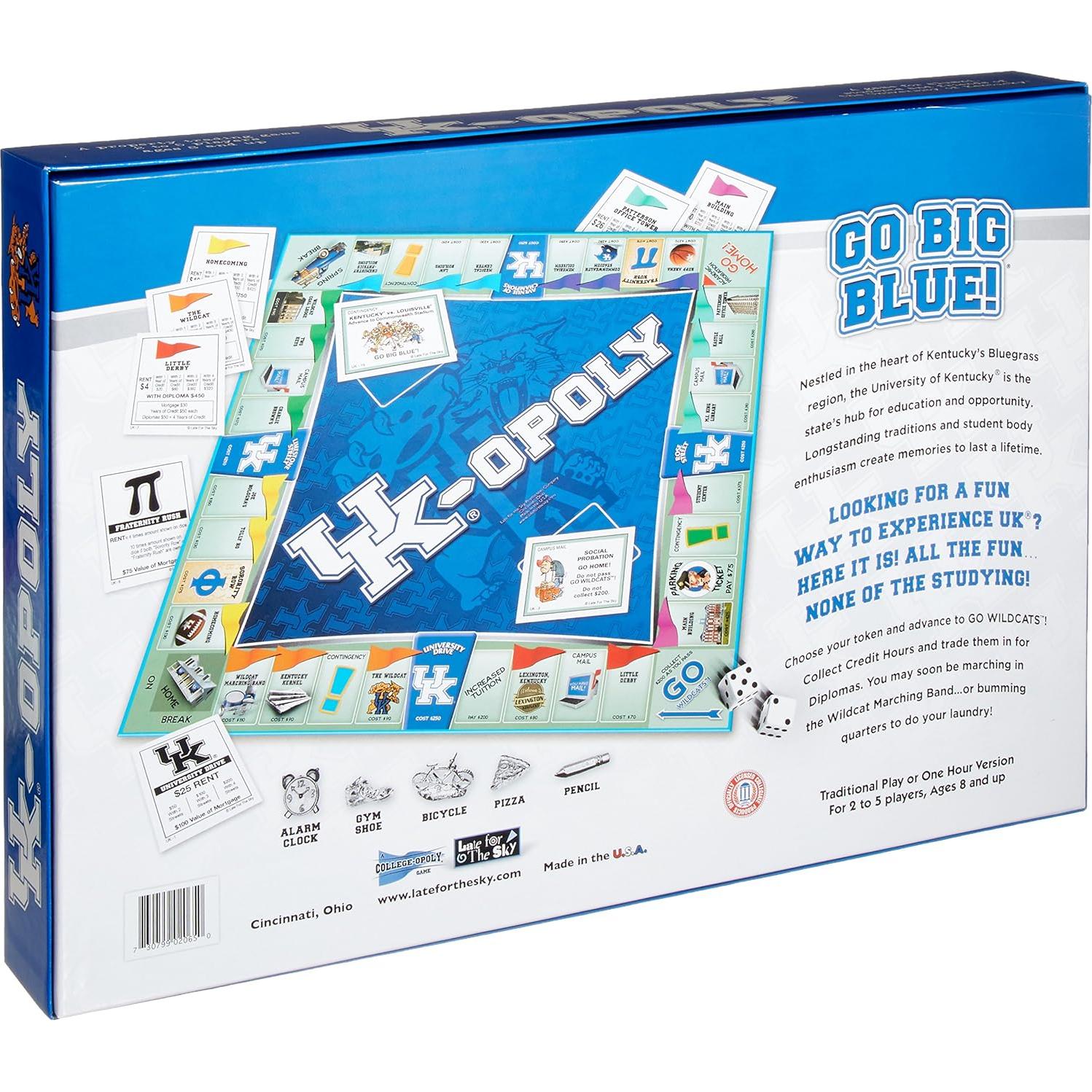Juego de Mesa U.K.OPOLY Universidad de Kentucky - 2-6 Jugadores