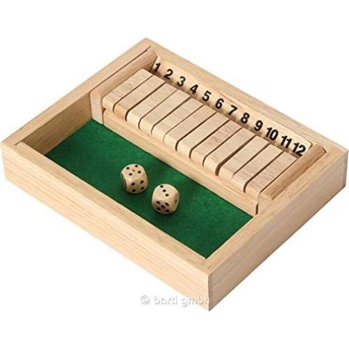 Juego de mesa Shut The Box de madera - Set de viaje 17x13.5 cm
