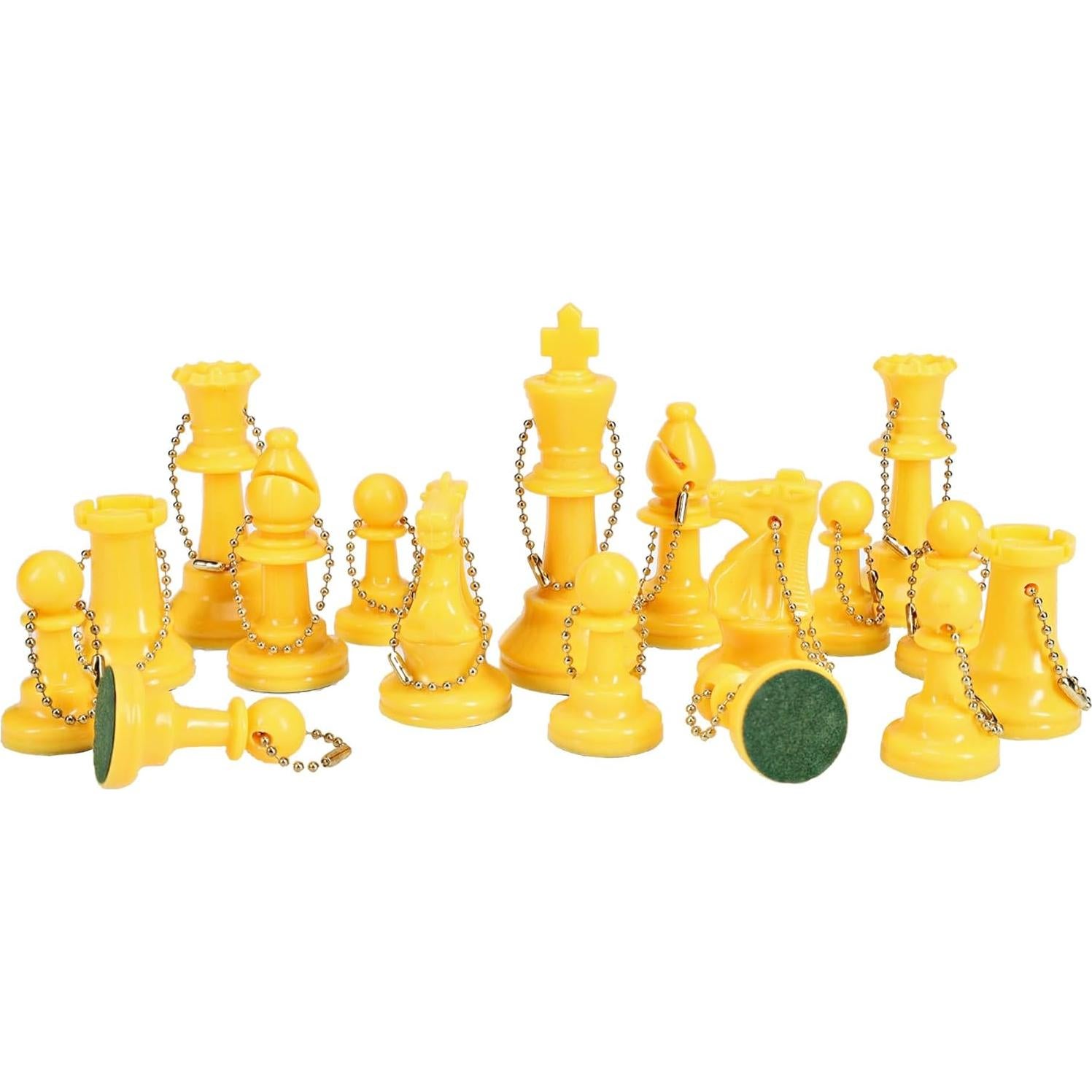 Conjunto de Ajedrez de Llaveros WE Games Amarillo 17 Piezas