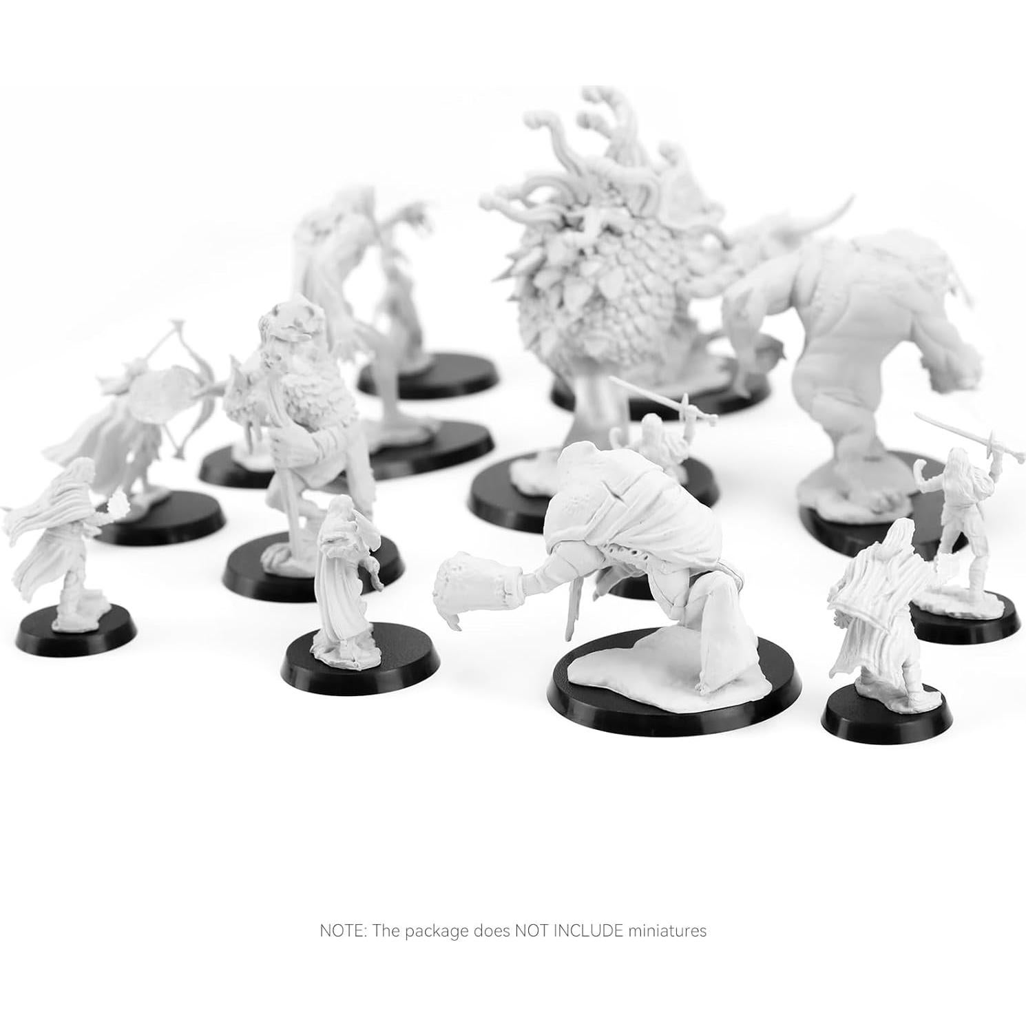 100PCS Bases Miniatura Negras FIGURESLAB 7 Tamaños para Juegos