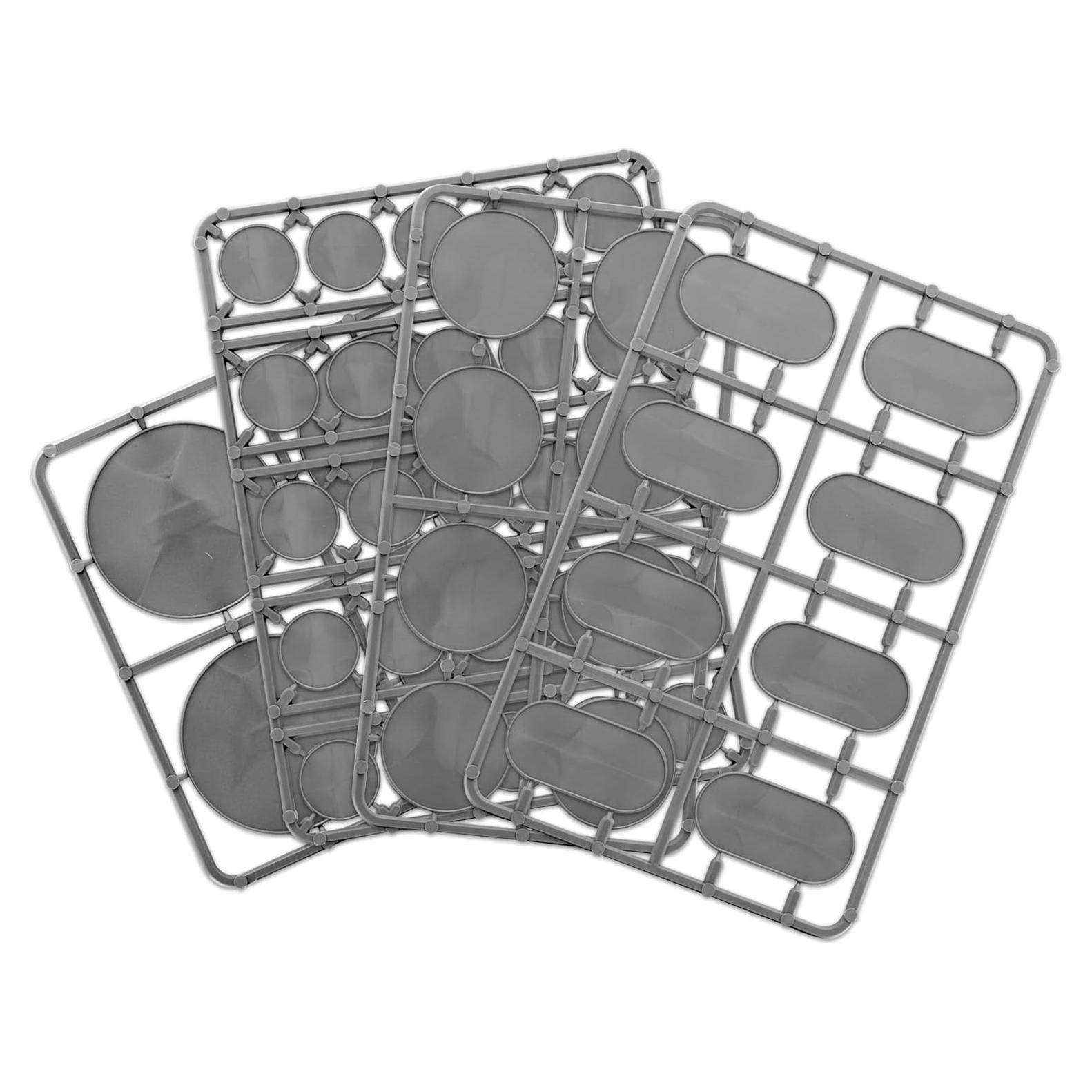 Bases Redondas de Plástico Warlord Games - Paquete Mixto 25mm, 40mm, 60mm