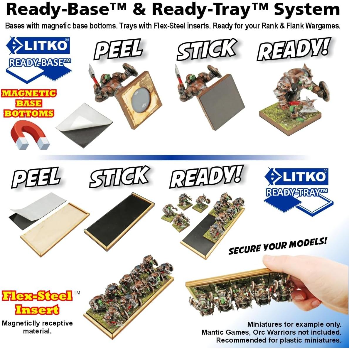 Kit de Bases LITKO 40mm Cuadrado para Warhammer Infantería