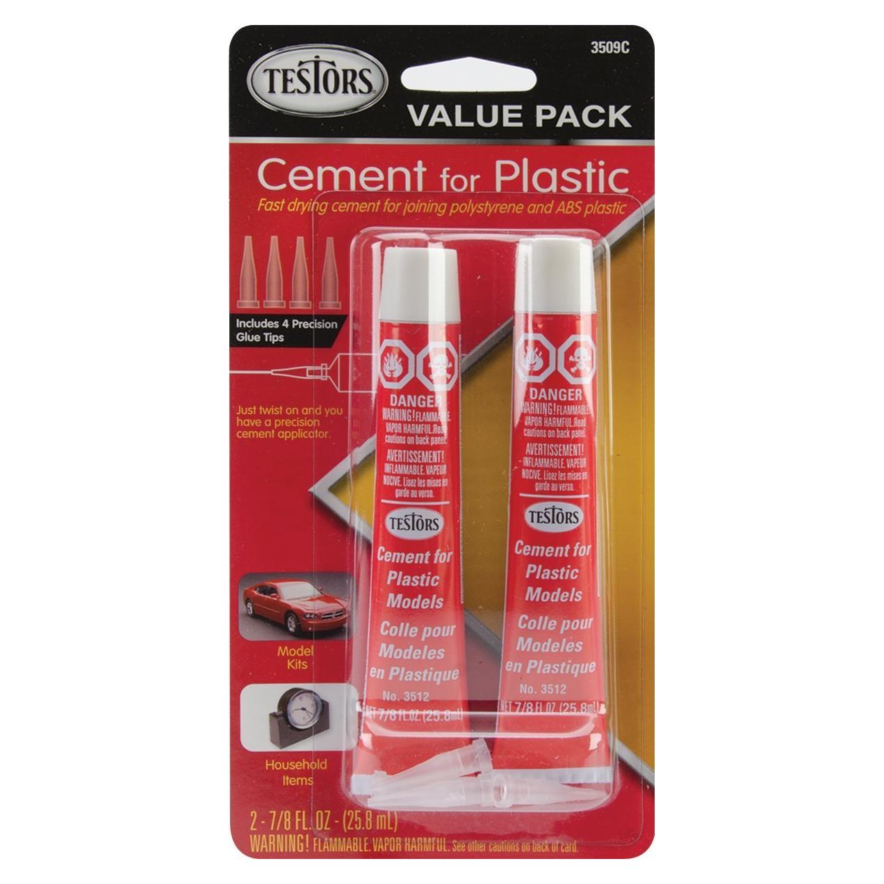 Cemento Plástico Testors 3509C - Paquete de Valor con 4 Puntas