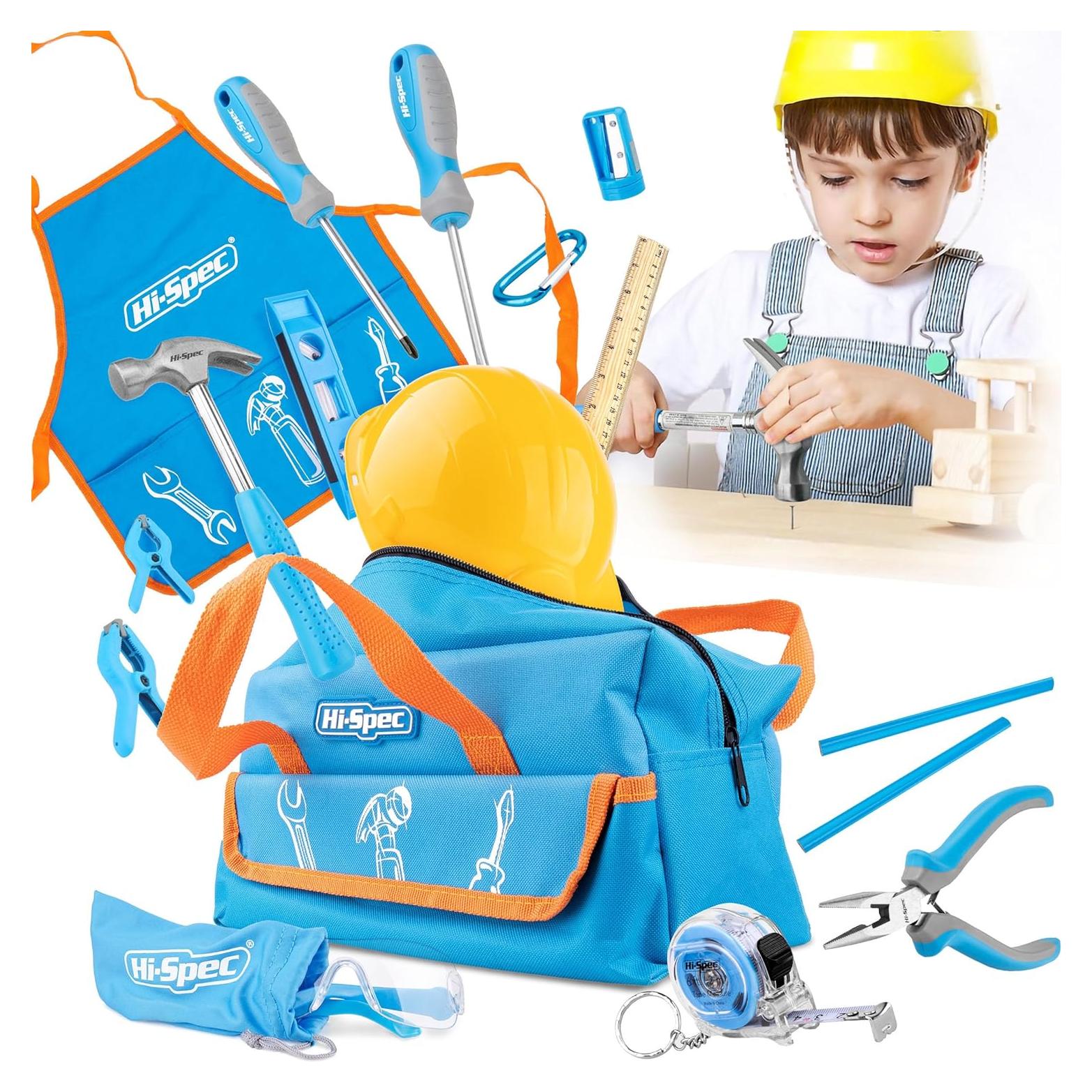 Juego de Herramientas Hi-Spec para Niños 18 Piezas con Bolsa Azul