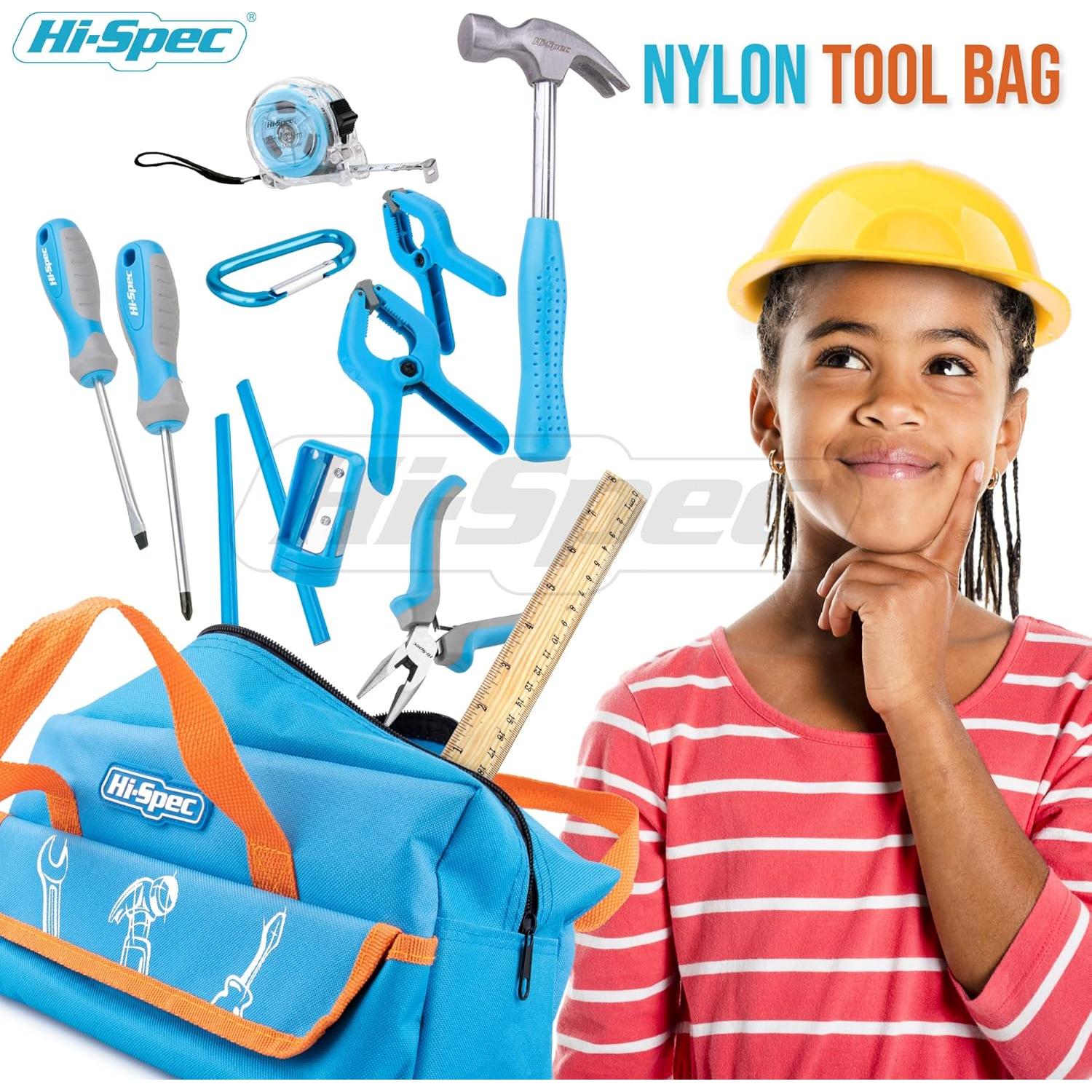 Juego de Herramientas Hi-Spec para Niños 18 Piezas con Bolsa Azul