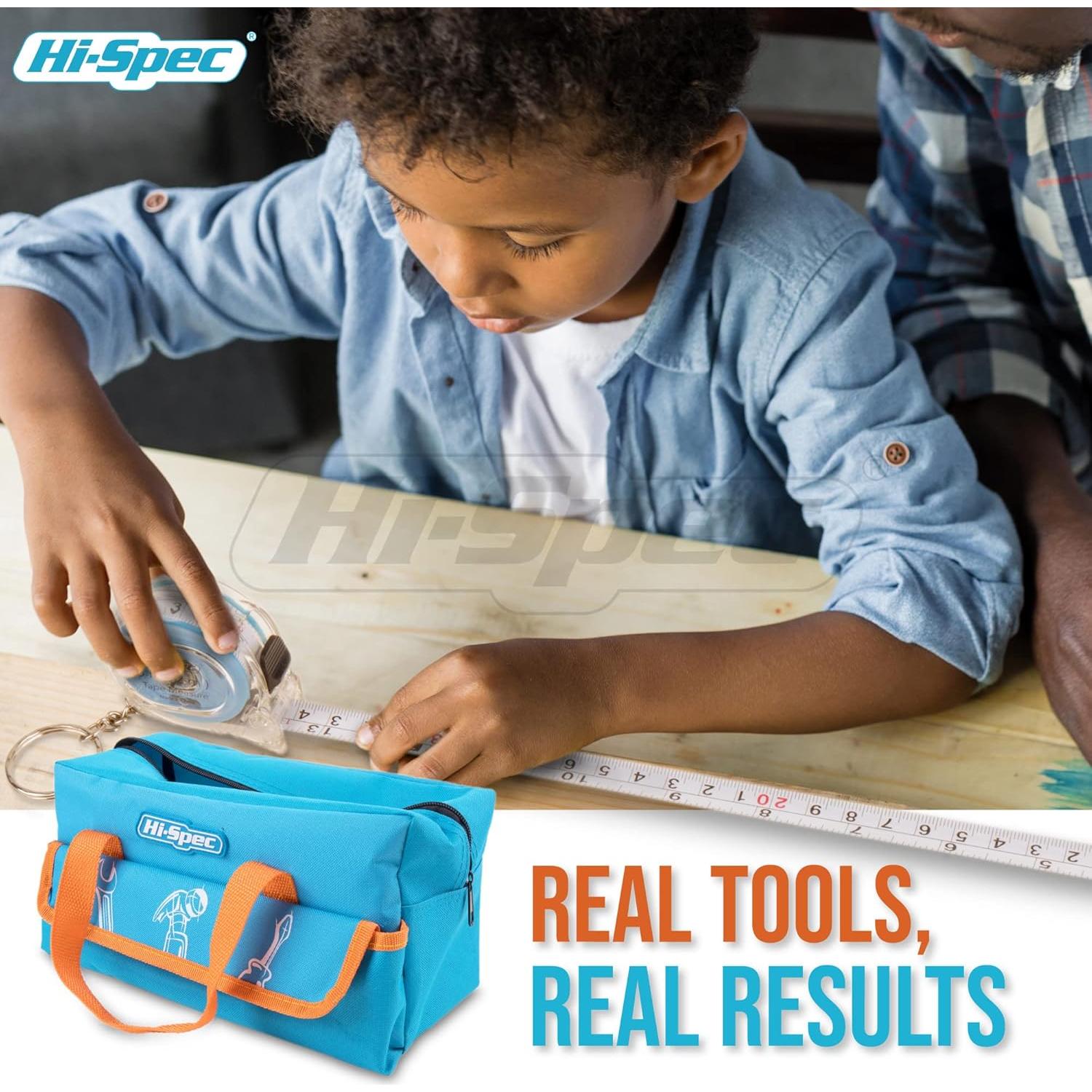 Juego de Herramientas Hi-Spec para Niños 18 Piezas con Bolsa Azul