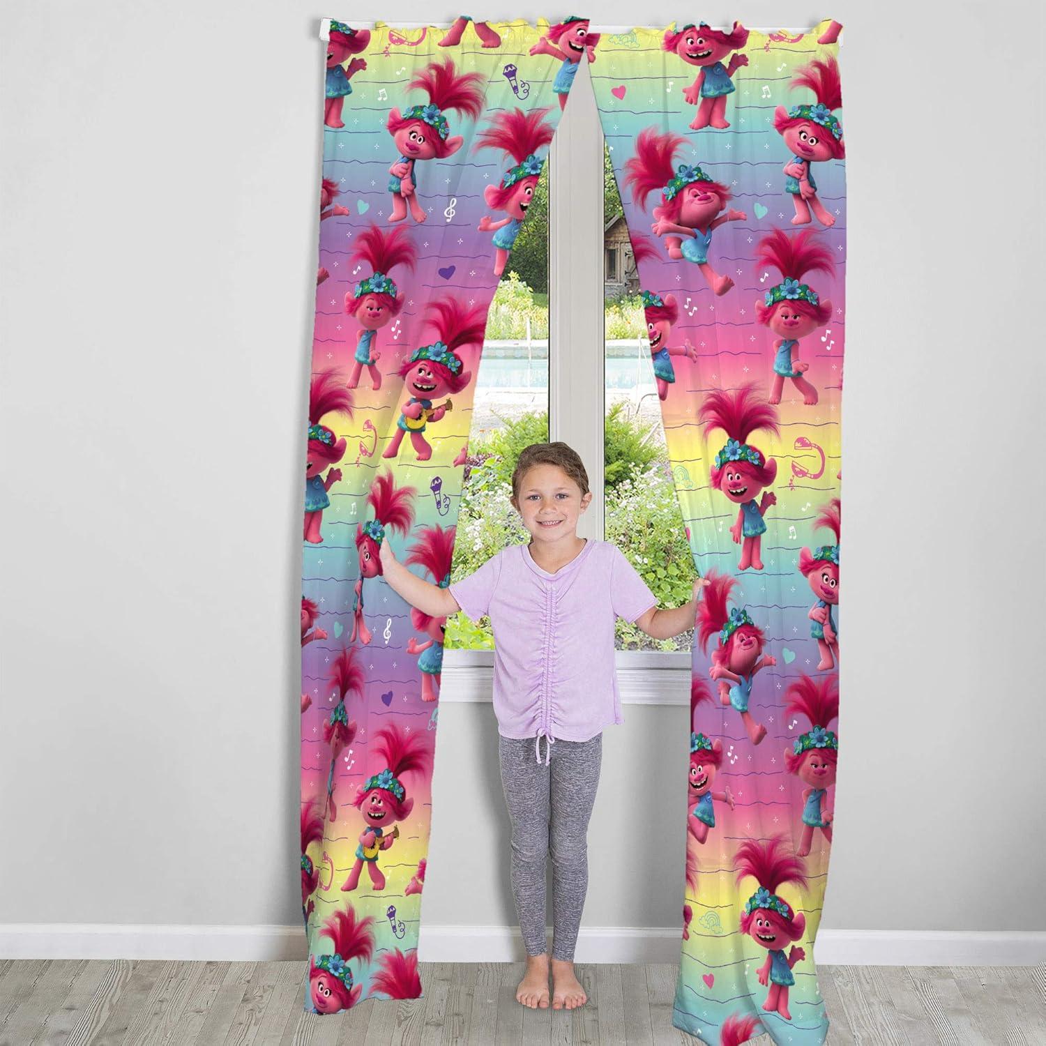Cortinas de Ventana para Niños Franco 66x175 cm Trolls World Tour