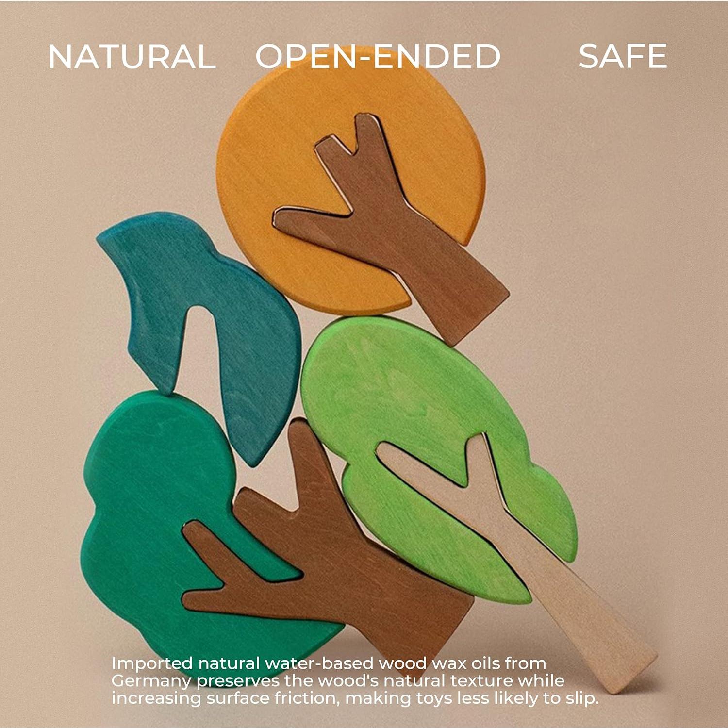 Juego de Bloques de Madera AVDAR - 3 Árboles Hechos a Mano