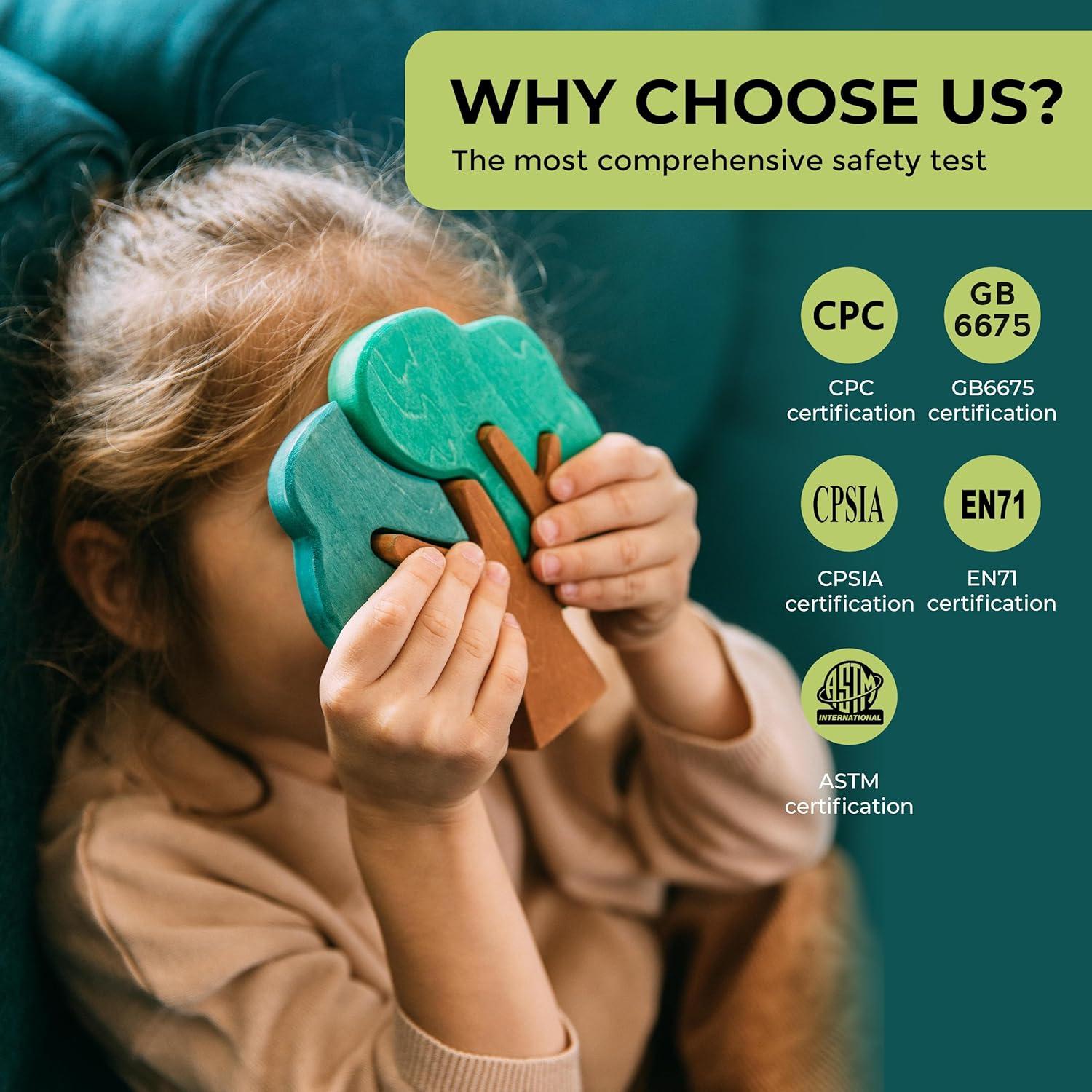 Juego de Bloques de Madera AVDAR - 3 Árboles Hechos a Mano