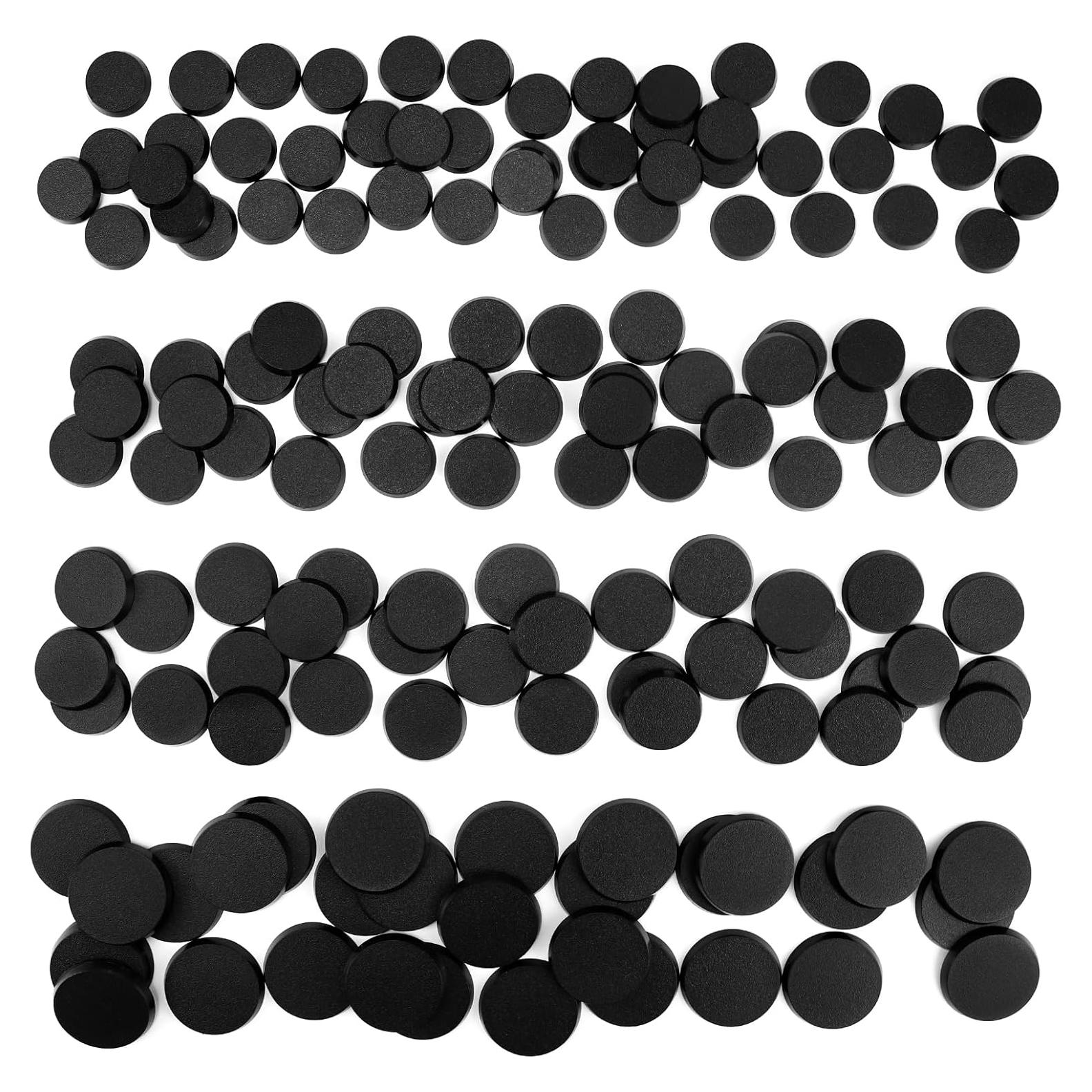 100PCS Bases Redondas Plástico Texturizado Negro TITAWU 4 Tamaños