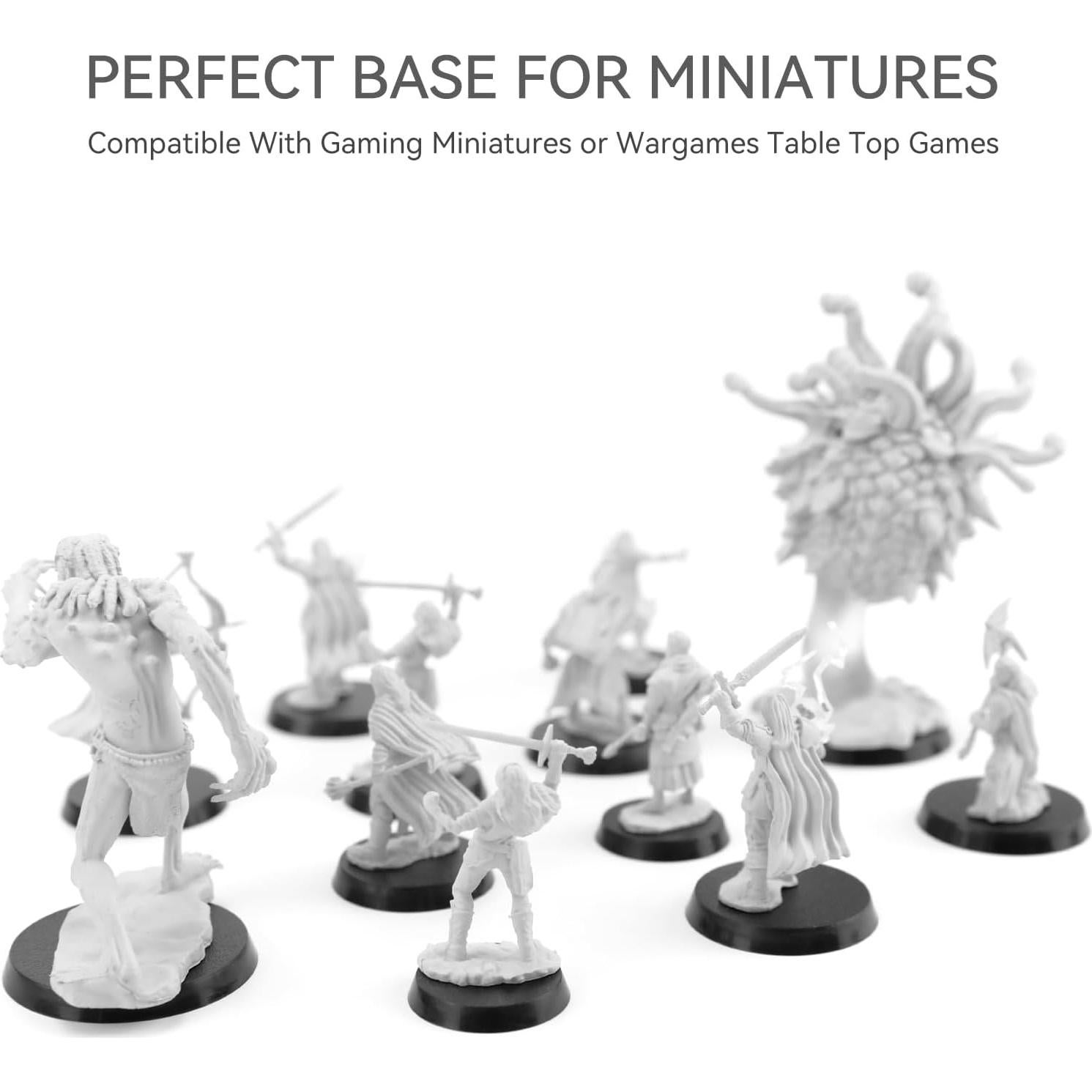 100PCS Bases Redondas Plástico Texturizado Negro TITAWU 4 Tamaños