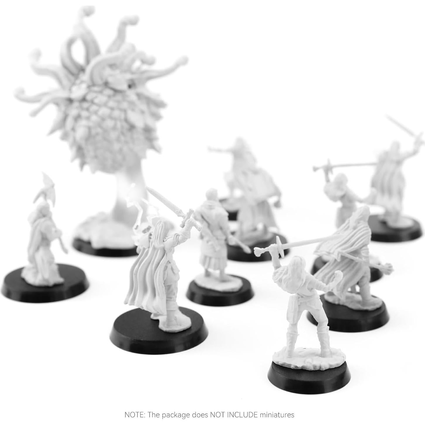 100PCS Bases Redondas Plástico Texturizado Negro TITAWU 4 Tamaños