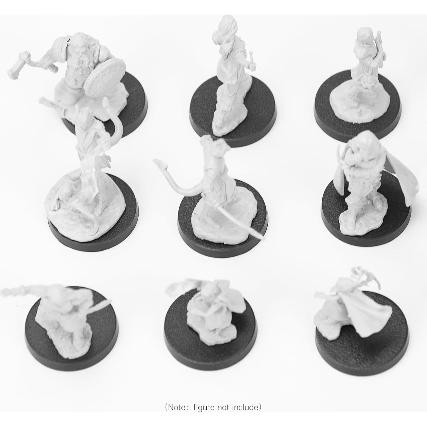 100 Piezas Bases Redondas Plástico 32mm DisplayMore para Miniaturas