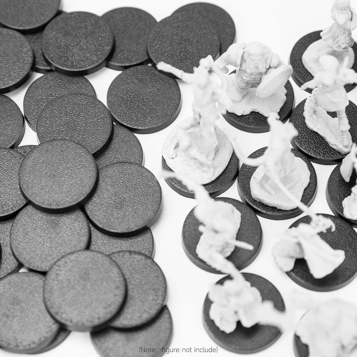 100 Piezas Bases Redondas Plástico 32mm DisplayMore para Miniaturas
