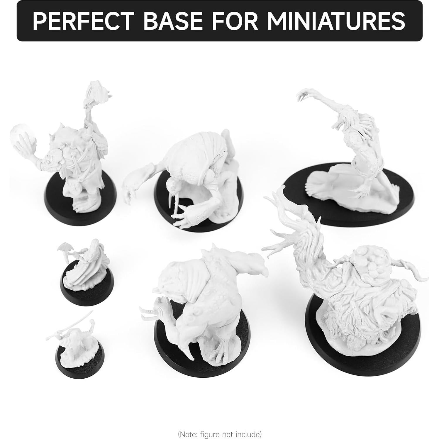 100 Piezas Bases de Acrílico para Miniaturas DisplayMore - 7 Tamaños