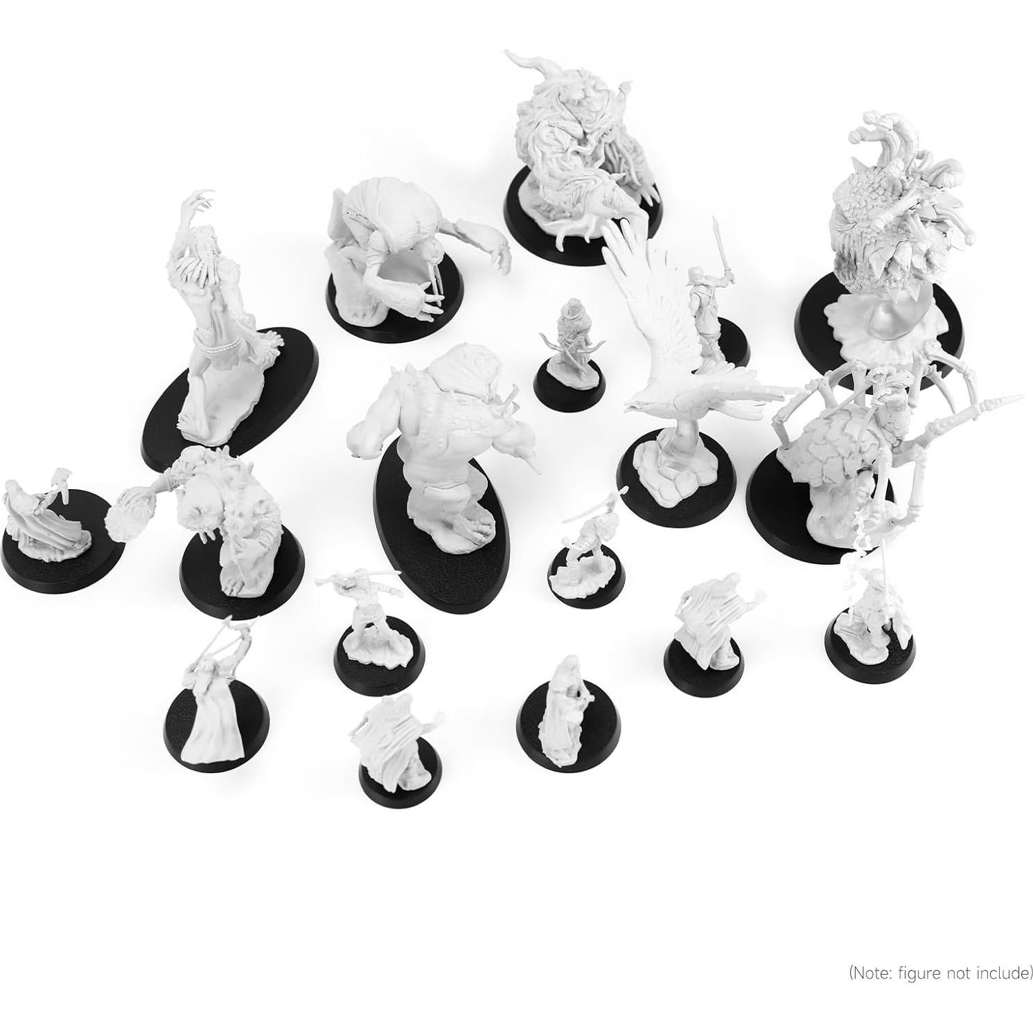 100 Piezas Bases de Acrílico para Miniaturas DisplayMore - 7 Tamaños