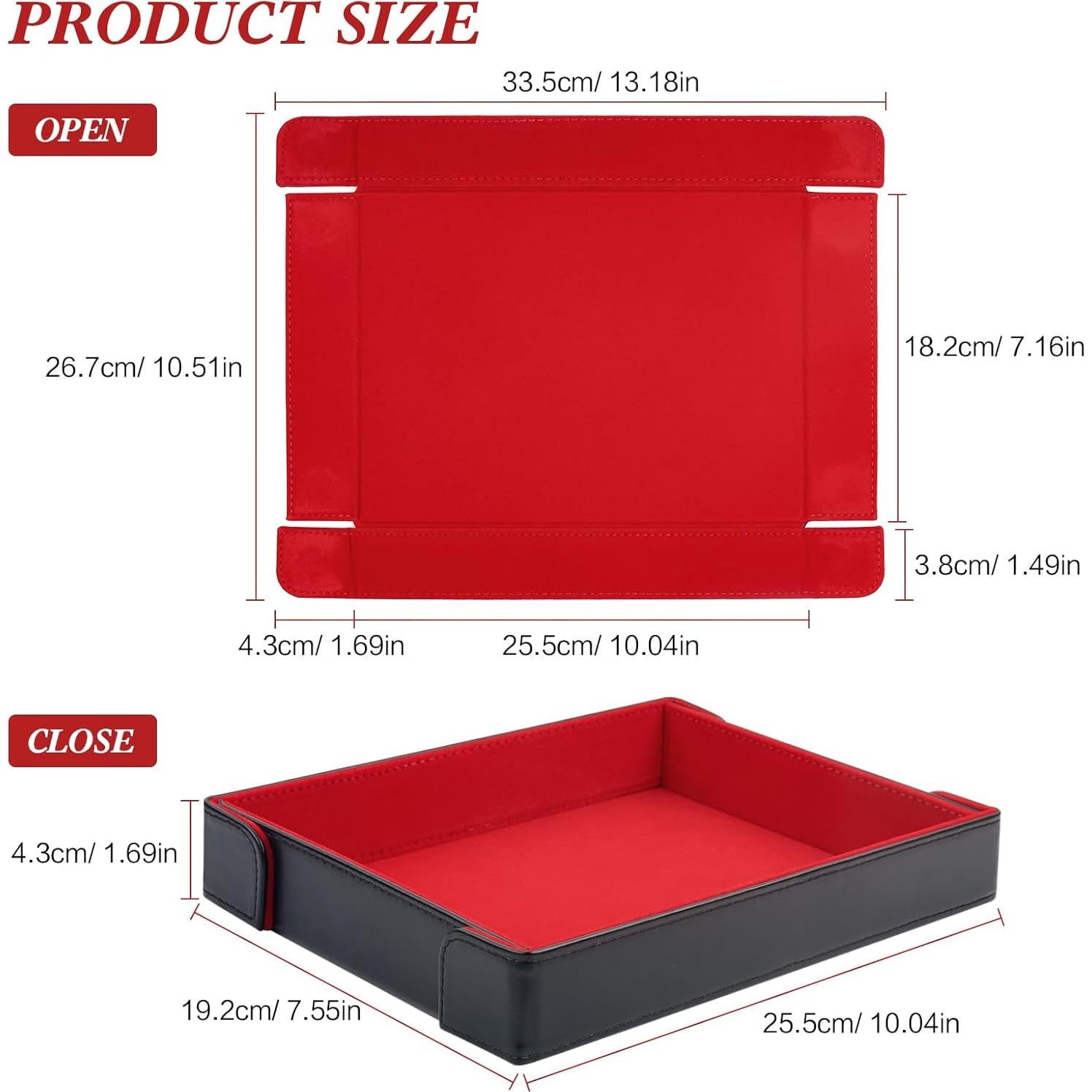 Bandeja de Dados Plegable Buweeo Rojo Magnética 33x26.7cm