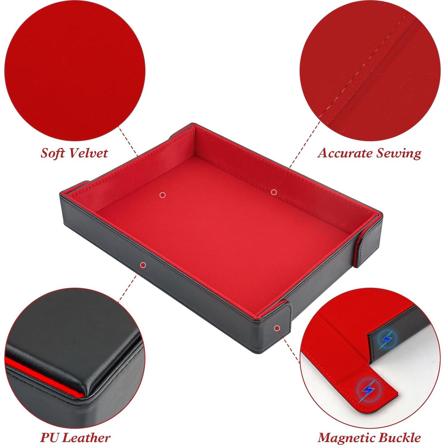 Bandeja de Dados Plegable Buweeo Rojo Magnética 33x26.7cm