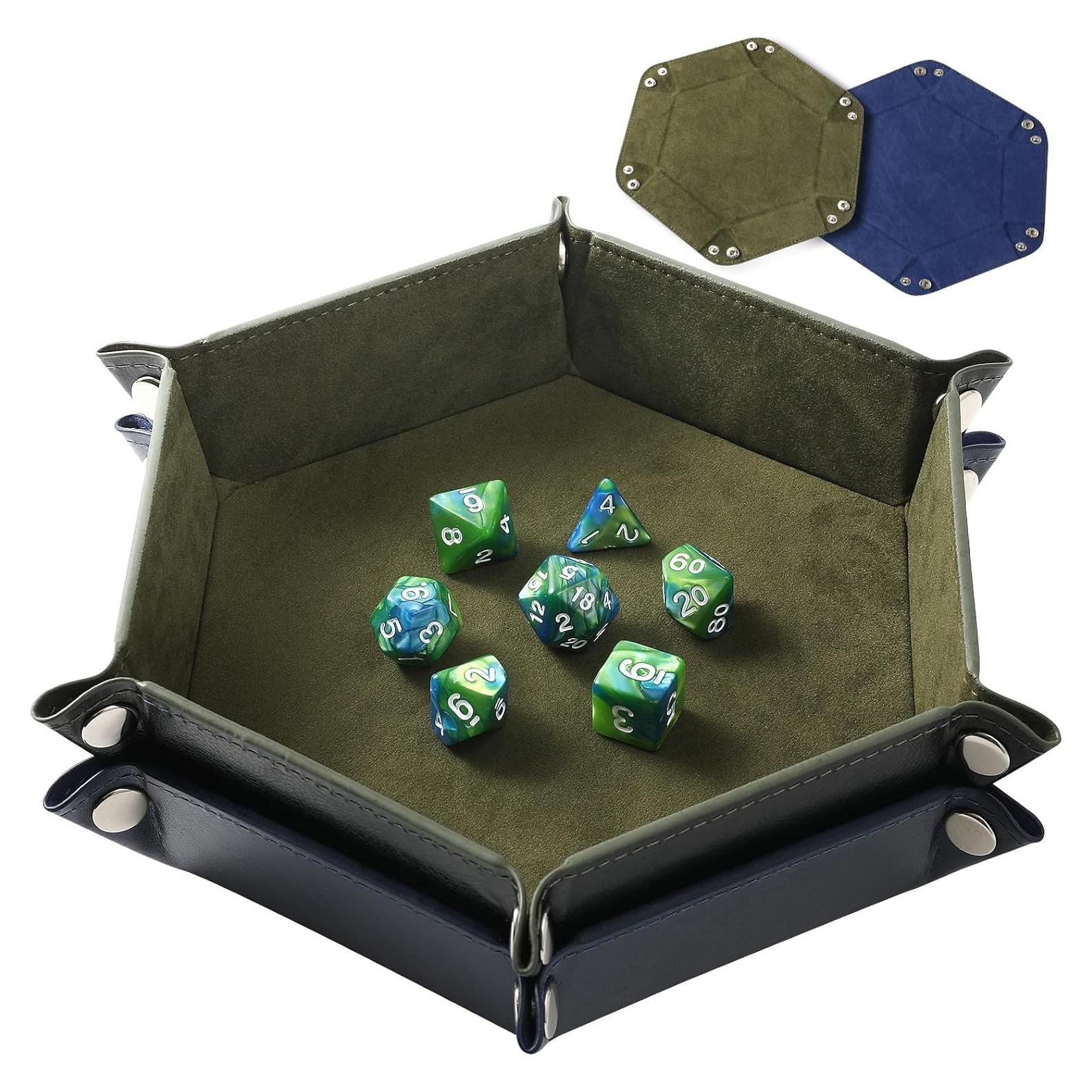 Juego de 2 bandejas plegables para dados Grajar - Azul y Verde