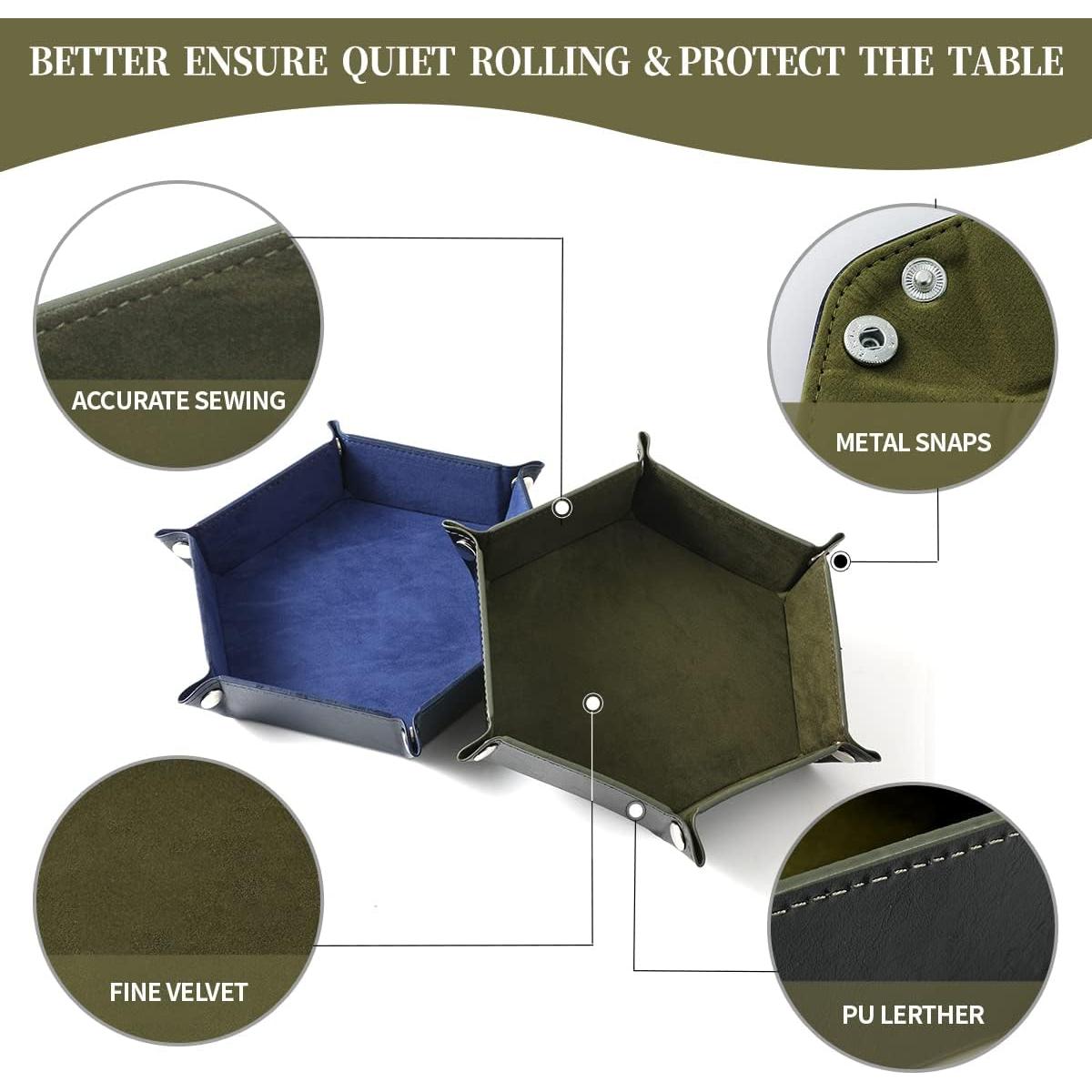 Juego de 2 bandejas plegables para dados Grajar - Azul y Verde