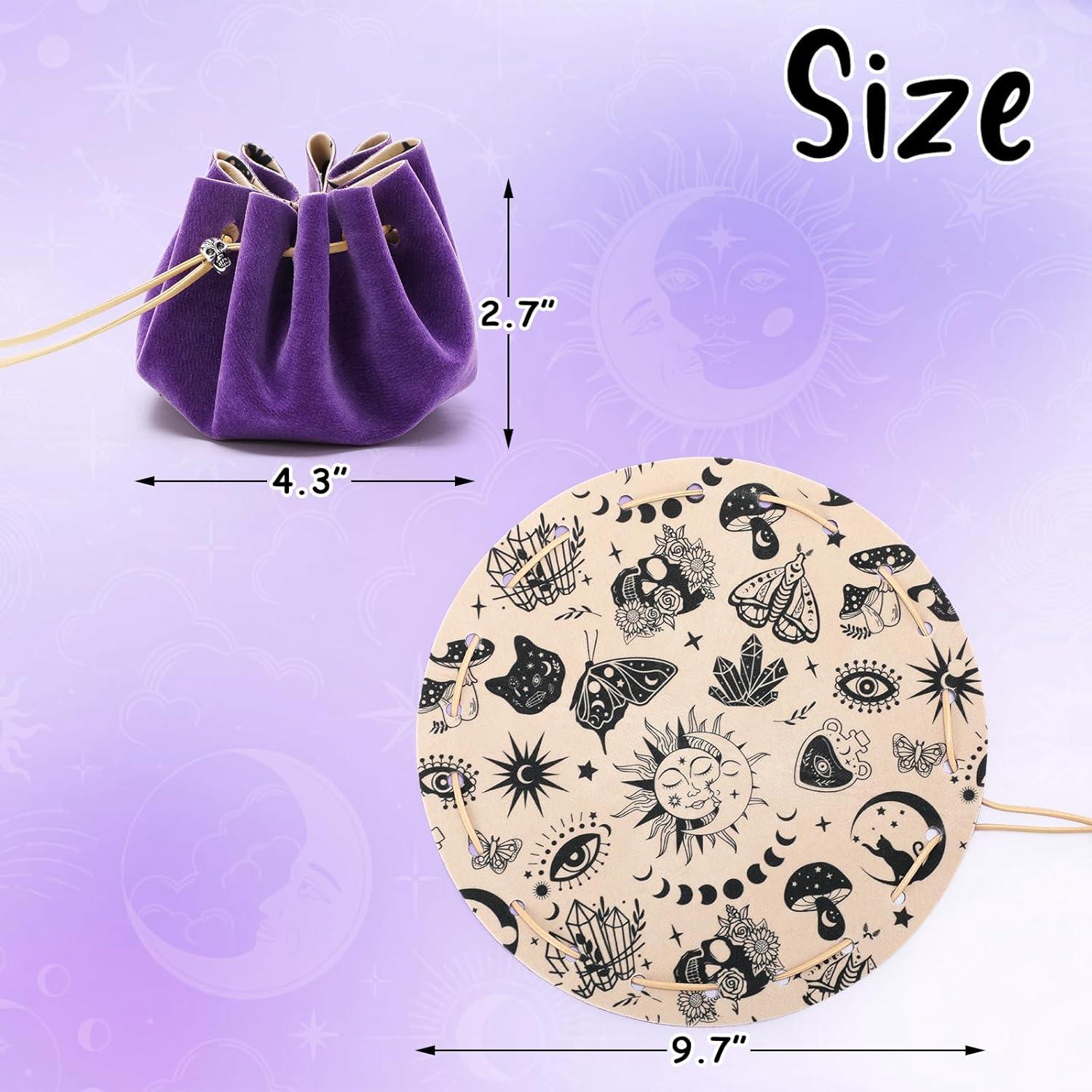 Bolsa de Cuerda y Bandeja de Dados CiyvoLyeen Púrpura 24.6cm