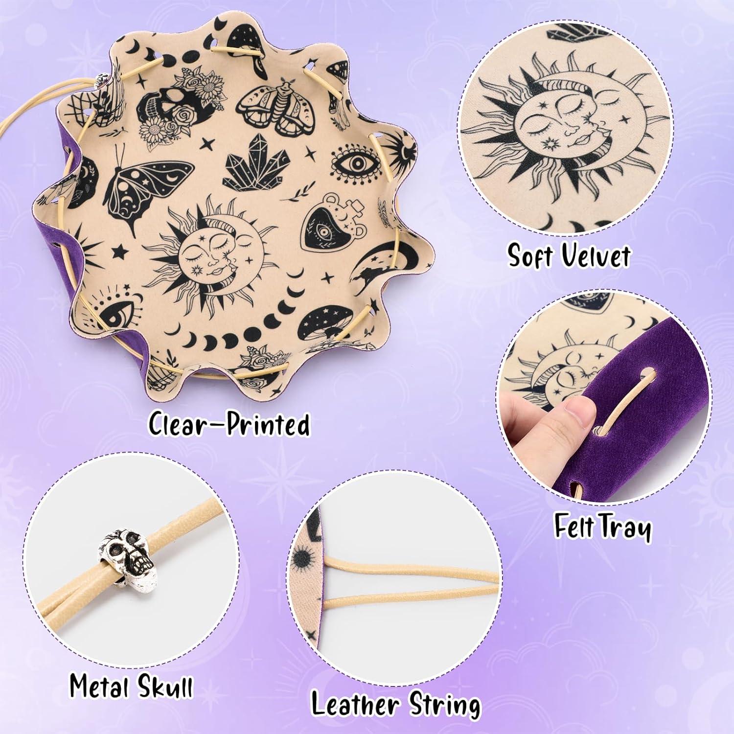 Bolsa de Cuerda y Bandeja de Dados CiyvoLyeen Púrpura 24.6cm