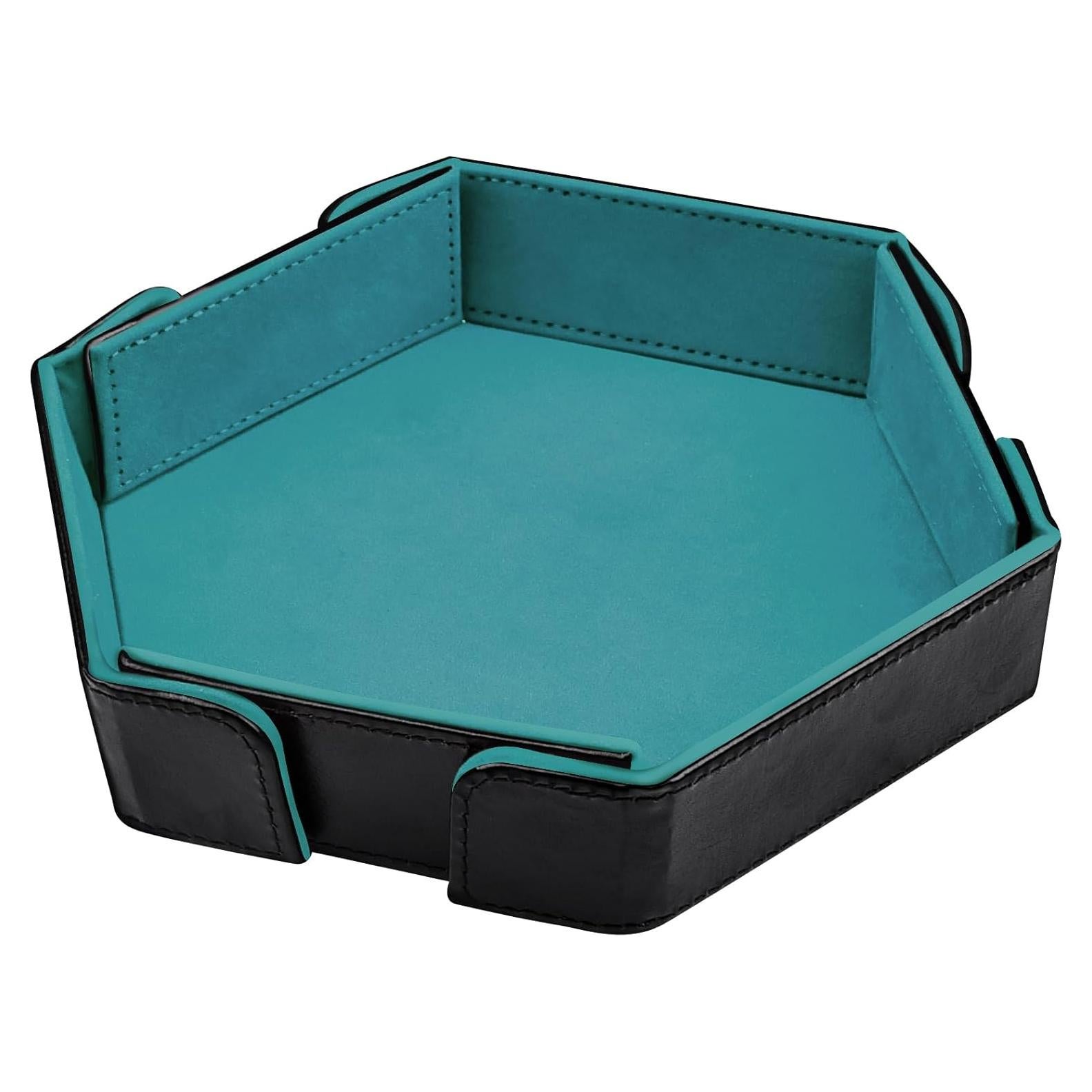 Bandeja de Dados Magnética Plegable SIQUK Hexagonal Cian