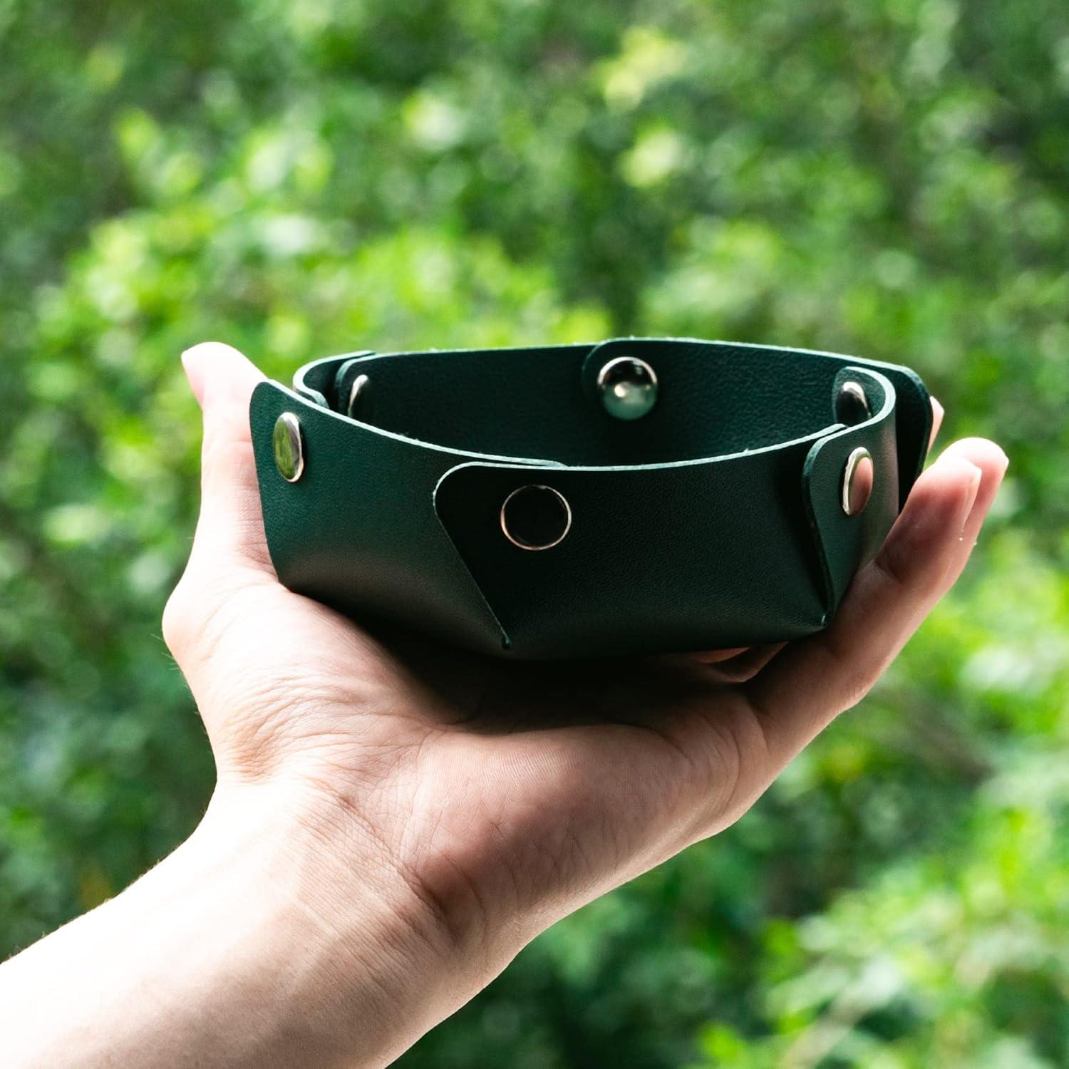 Juego de 4 Cajas de Dados de Cuero PU KSNDie - Verde, Rojo, Naranja, Amarillo