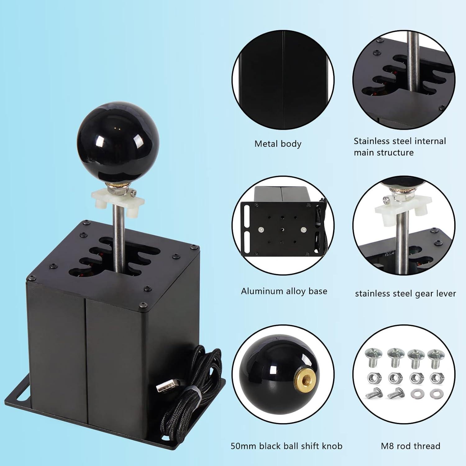 Simulador USB Shifter GSTP 64 Bits Freno de Mano 6+R