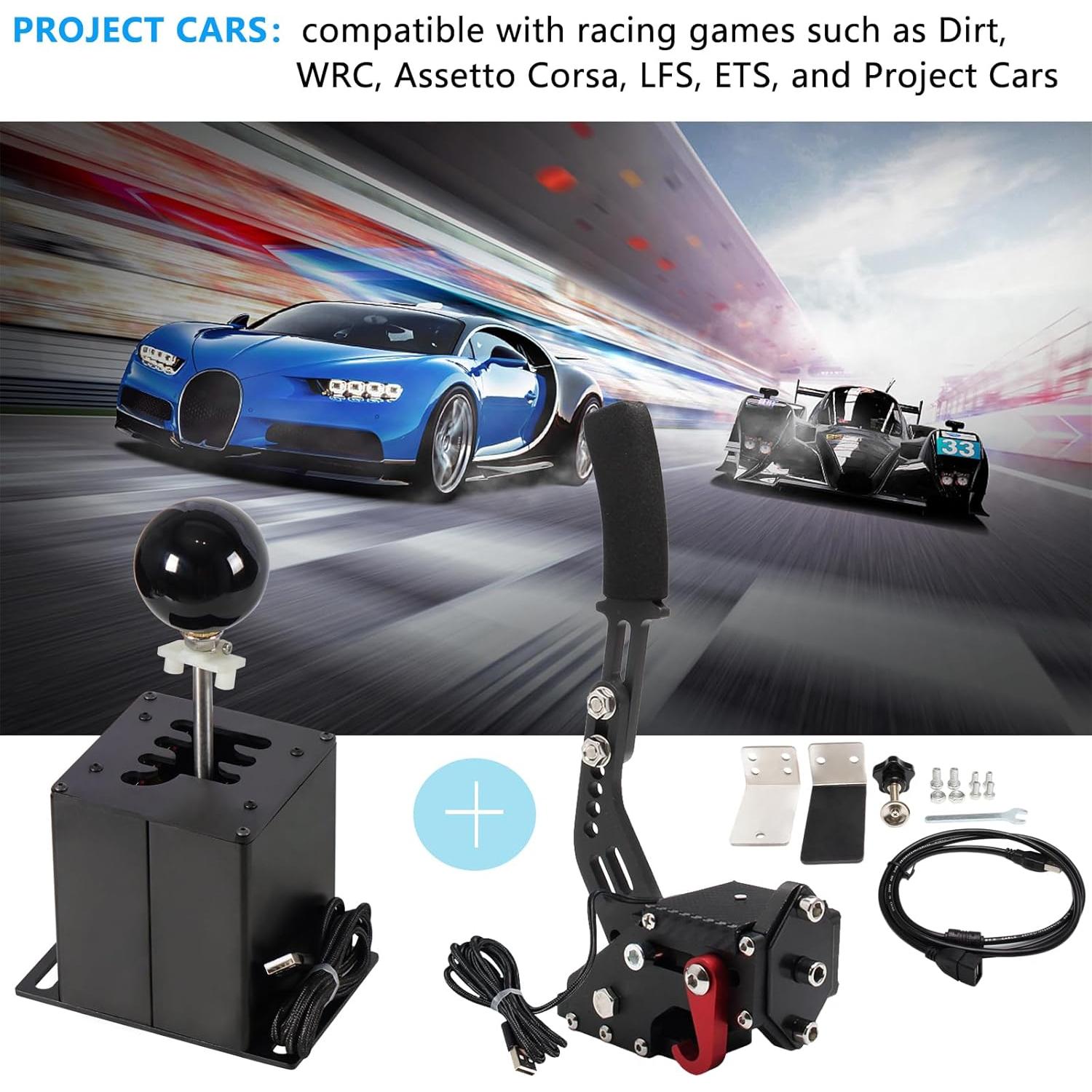 Simulador USB Shifter GSTP 64 Bits Freno de Mano 6+R