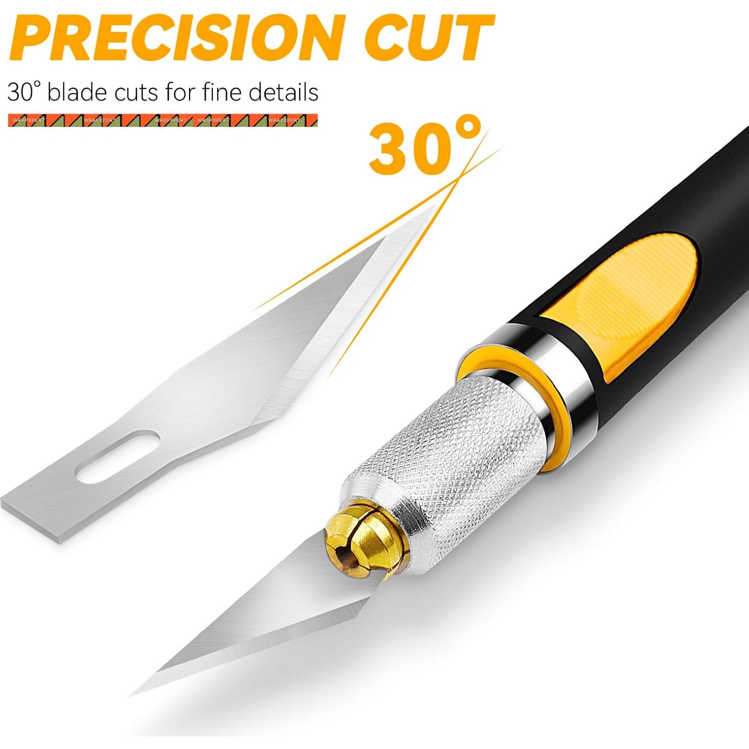 Conjunto de cuchillos de hobby WRAPXPERT 2PCS con 20 cuchillas