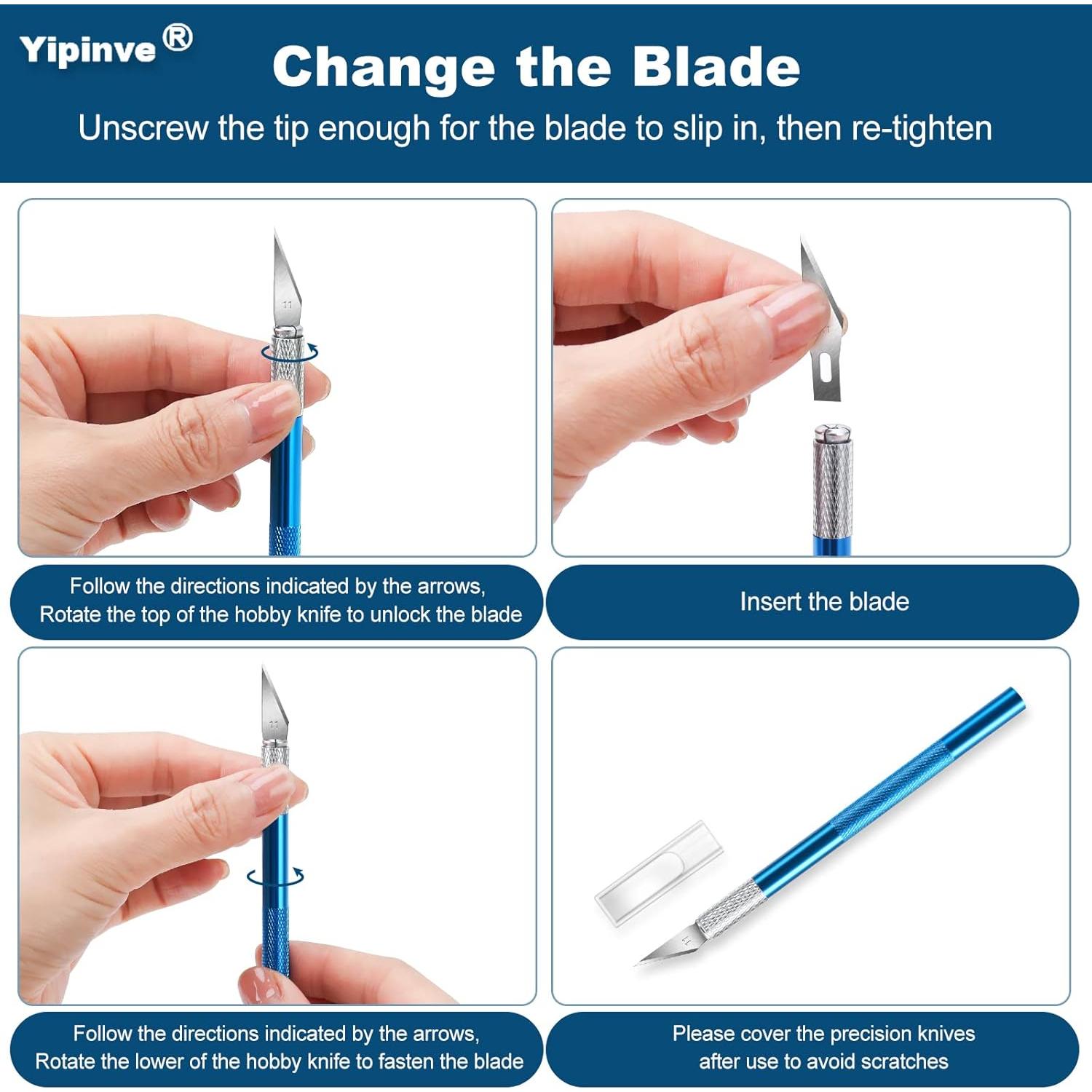 Juego de Cuchillos de Manualidades Yipinve 62PCS - Acero Carbono