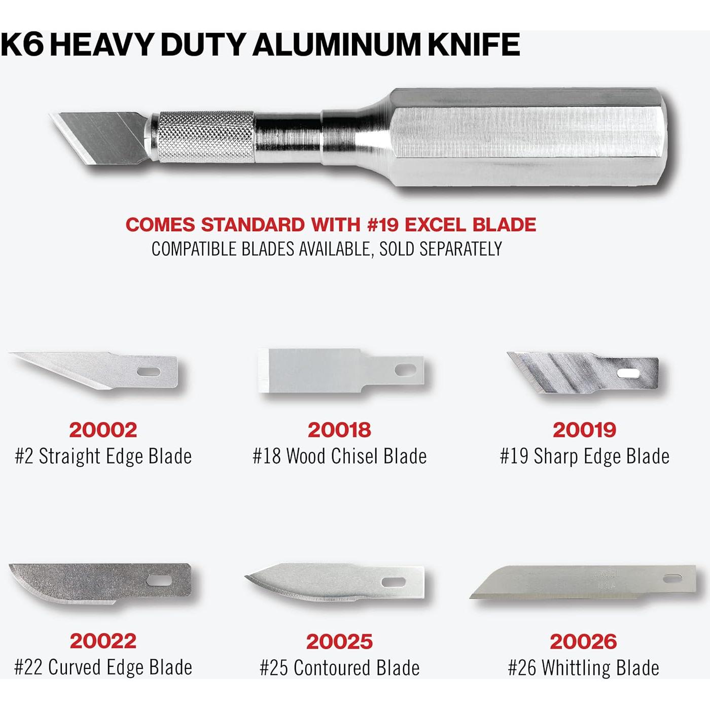 Cuchillo de Precisión K6 Excel Blades - Mango Metálico 12cm