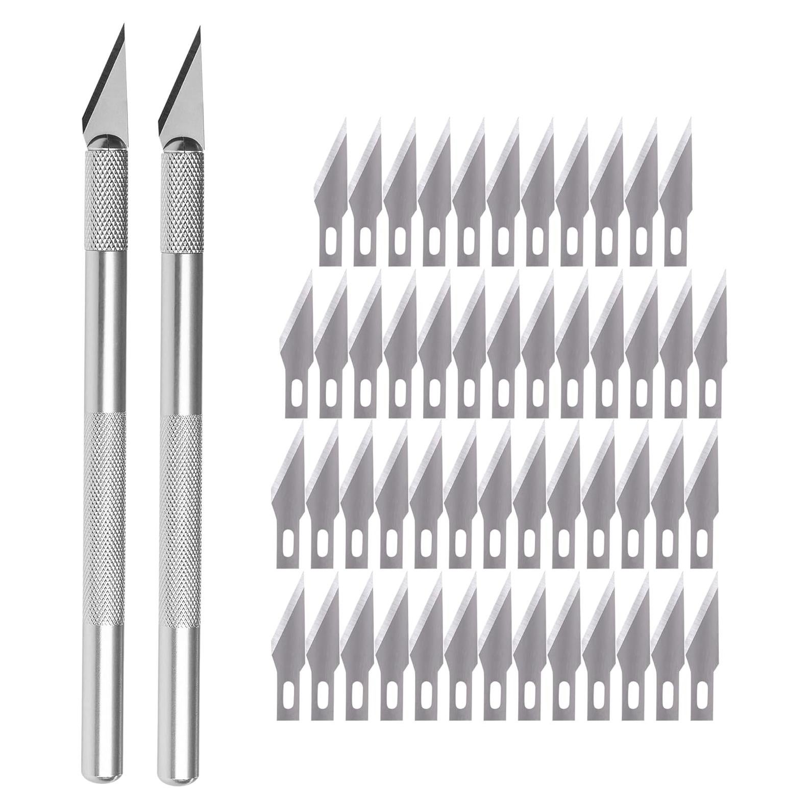 Juego de Cuchillos de Artesanía W.A. Portman - 2 Cuchillos y 50 Cuchillas de Acero