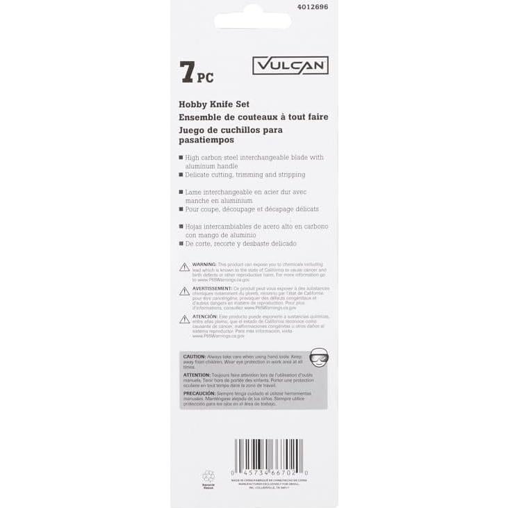 Juego de cuchillos de precisión Edward Tools con estuche - 6 cuchillas de acero al carbono