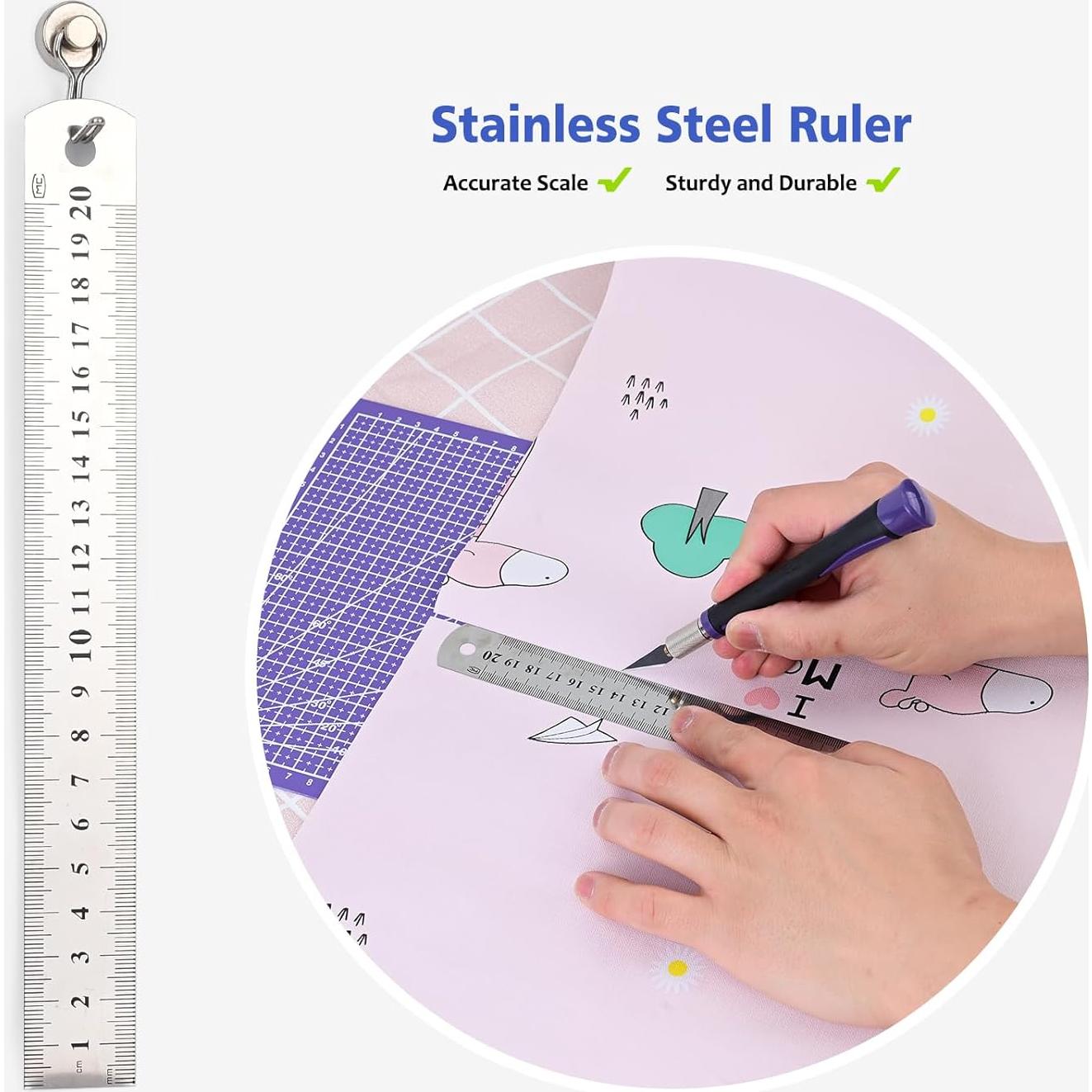 Juego de Cuchillos de Precisión EHDIS con Almohadilla y Regla