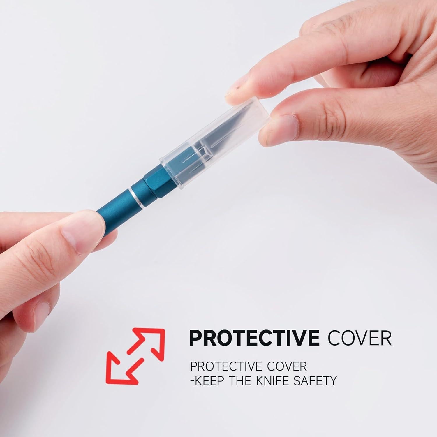 Cuchillo de Manualidades FOSHIO Azul con 10 Cuchillas de Repuesto