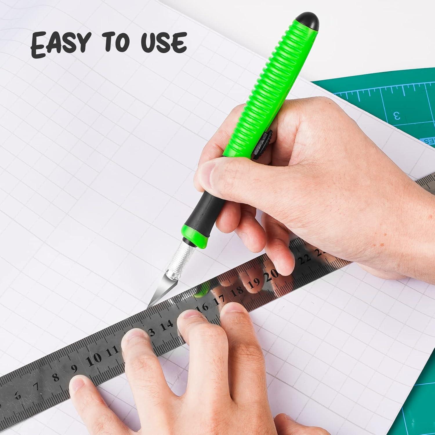 Cuchillo de Manualidades TIFICAL Retráctil con 10 Cuchillas de Acero