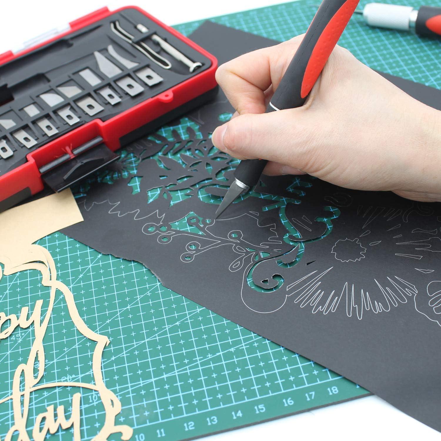 Juego de 19 Cuchillos de Manualidades MANUFORE con Mango Antideslizante