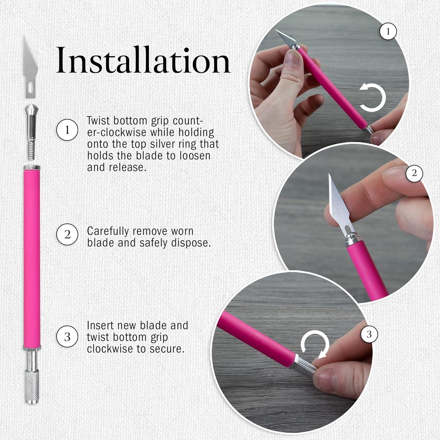 Conjunto de Cuchillos de Manualidades W.A. Portman Rosa 2 Pzs