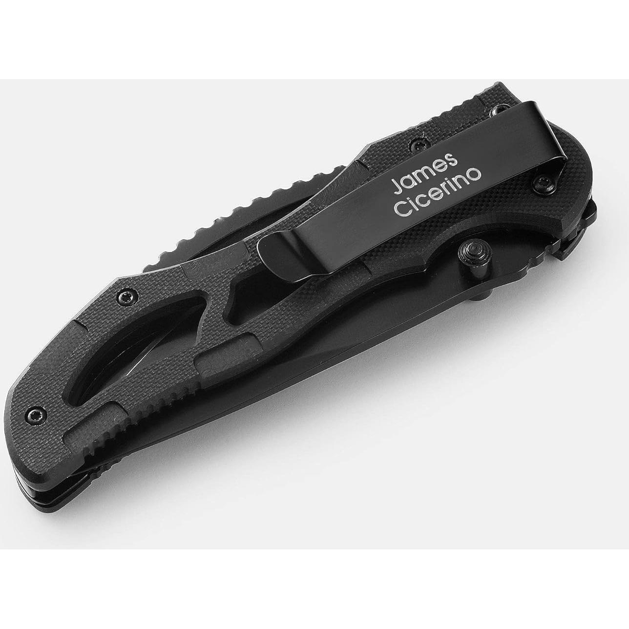 Cuchillo de bolsillo personalizado COSAS RECORDADAS negro 20.32 cm