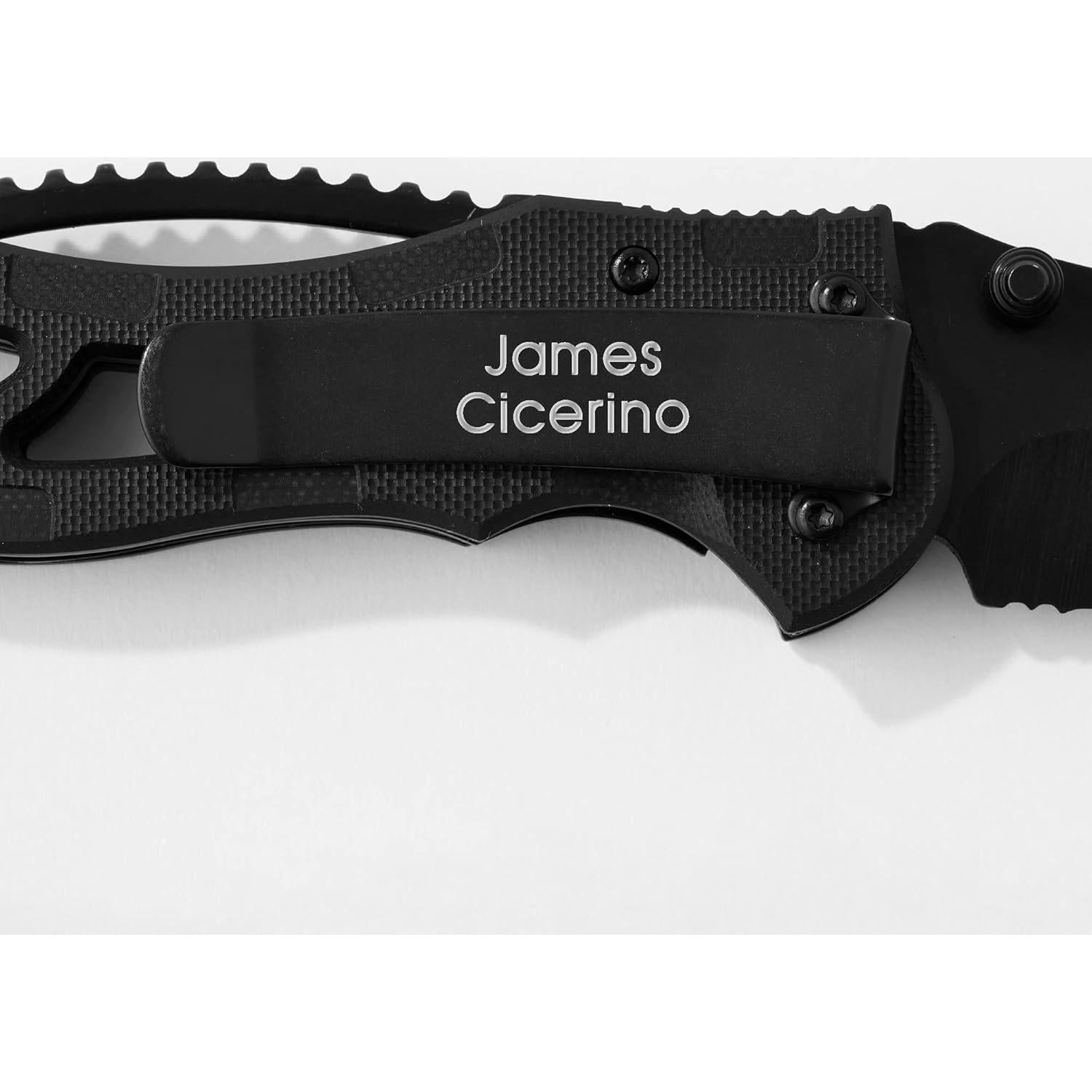 Cuchillo de bolsillo personalizado COSAS RECORDADAS negro 20.32 cm