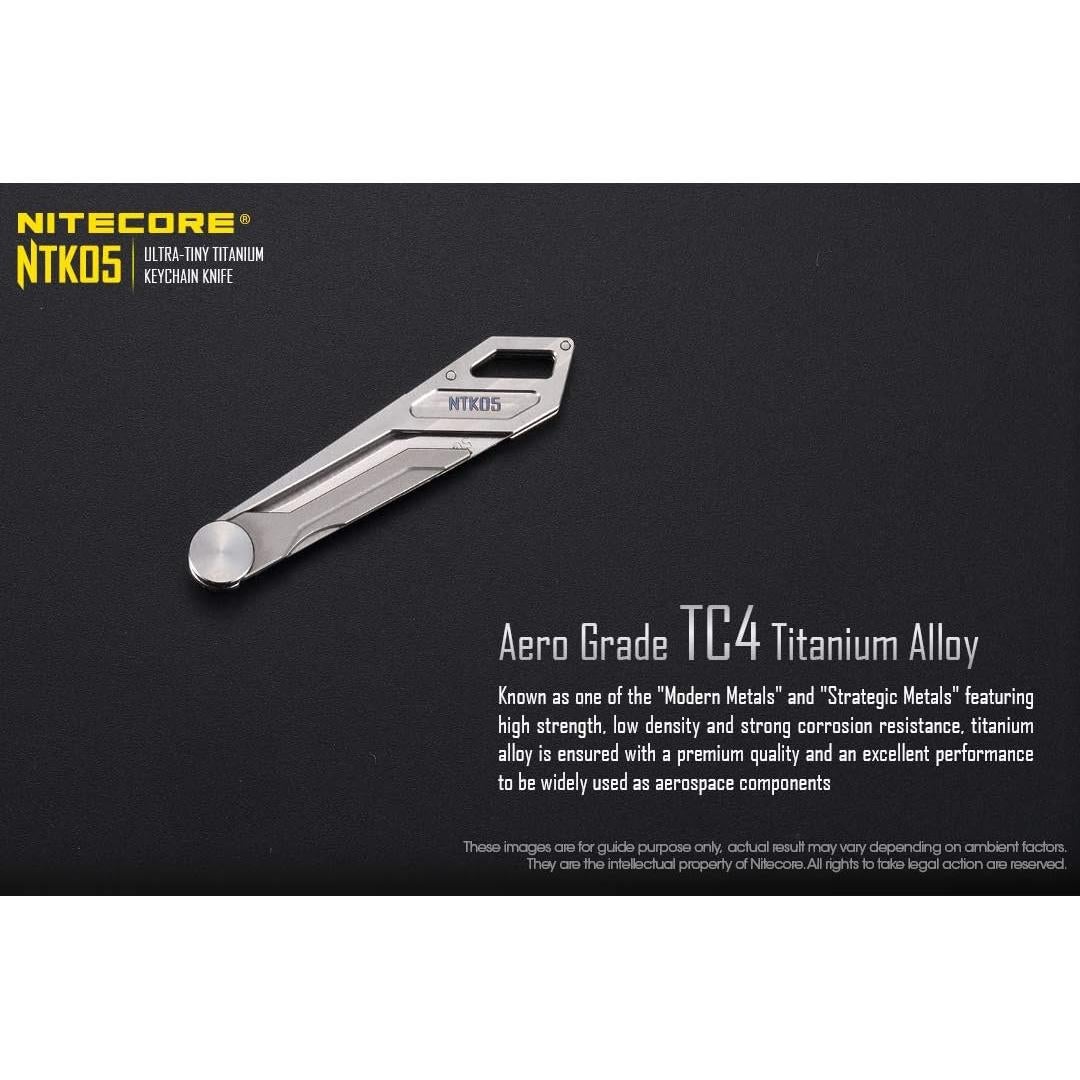 Cuchillo Plegable Nitecore NTK05 de Titanio EDC 10.16 cm