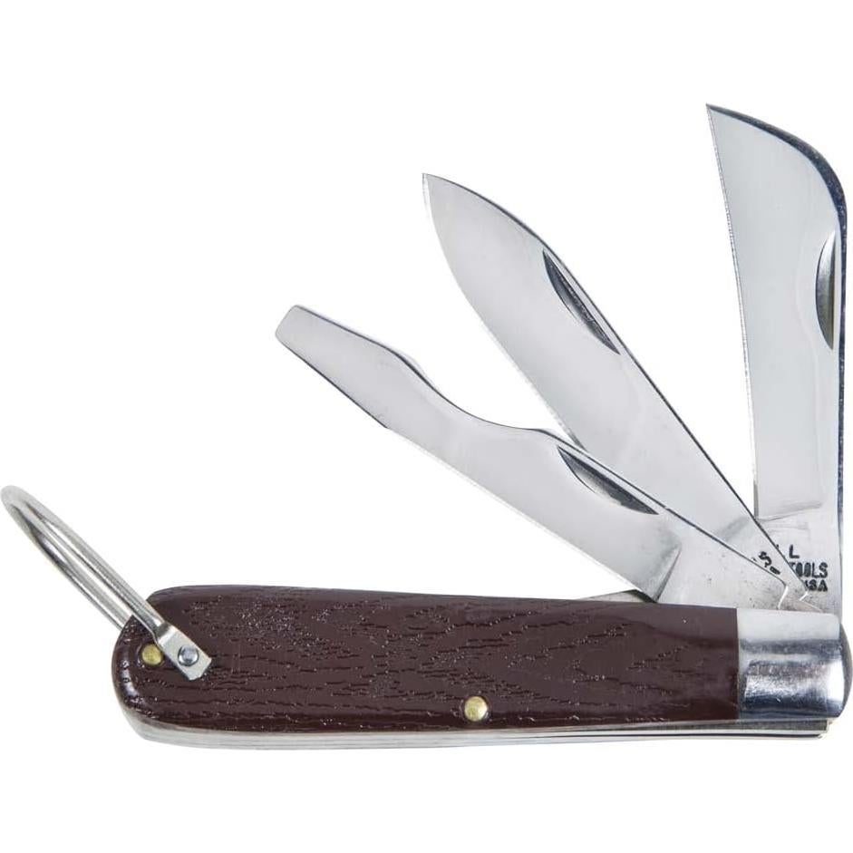 Cuchillo de bolsillo Klein Tools 1550-6 con 3 hojas de acero