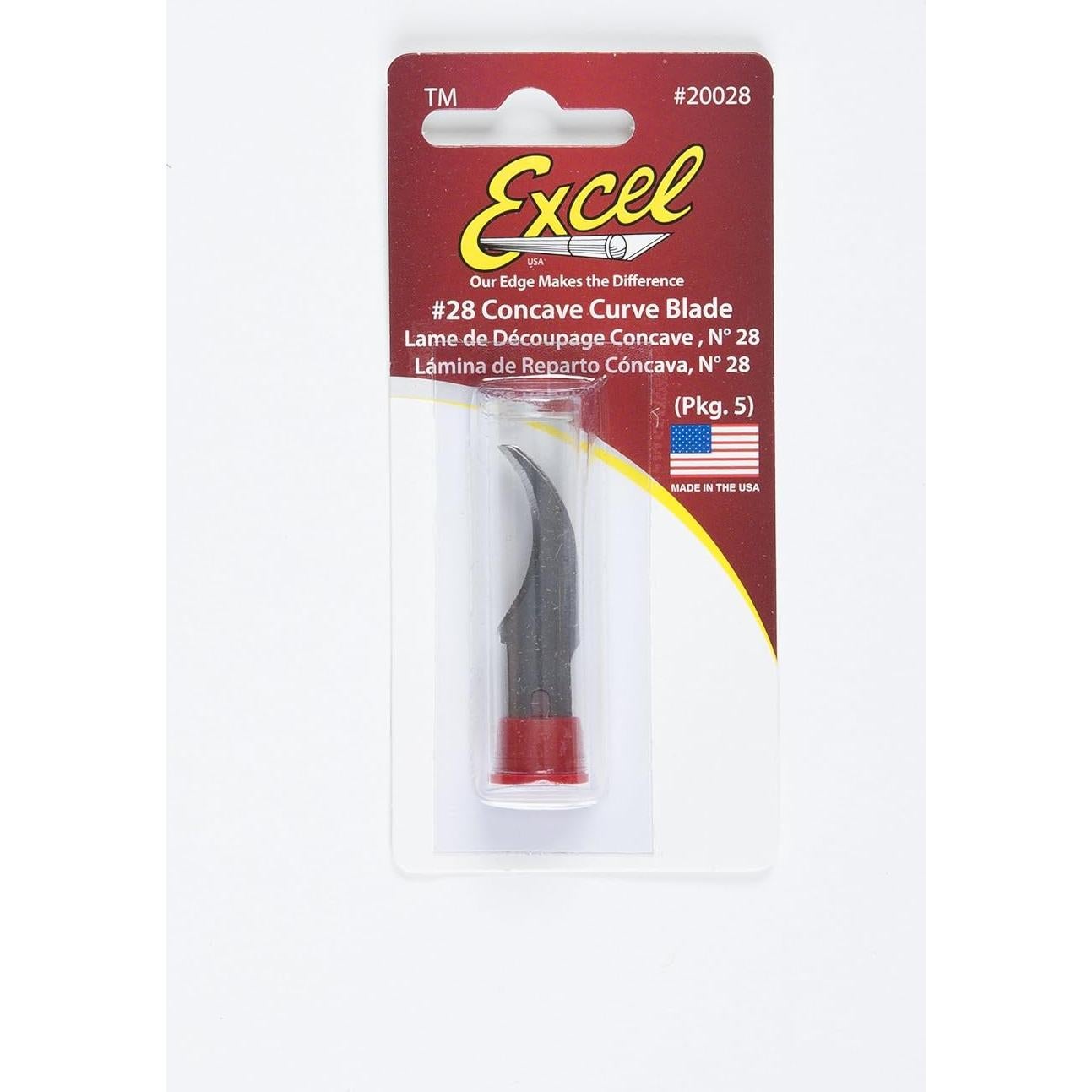 Cuchillas de Tallado Convexo Excel #28 - Paquete de 5, Hechas en EE. UU.