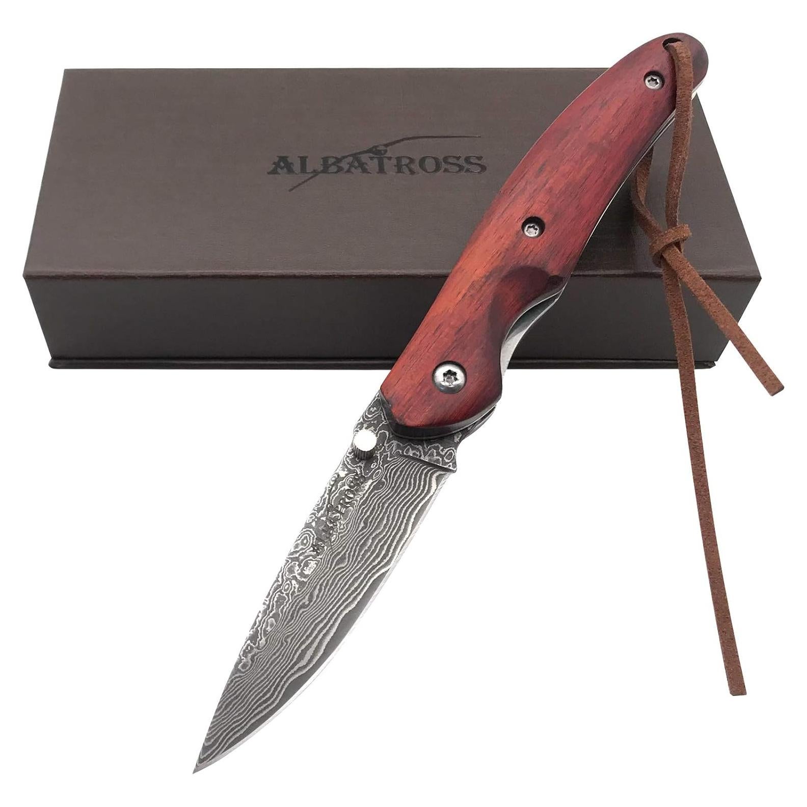 Cuchillo Plegable ALBATROSS HGDK004 Acero Damasco 71 Capas